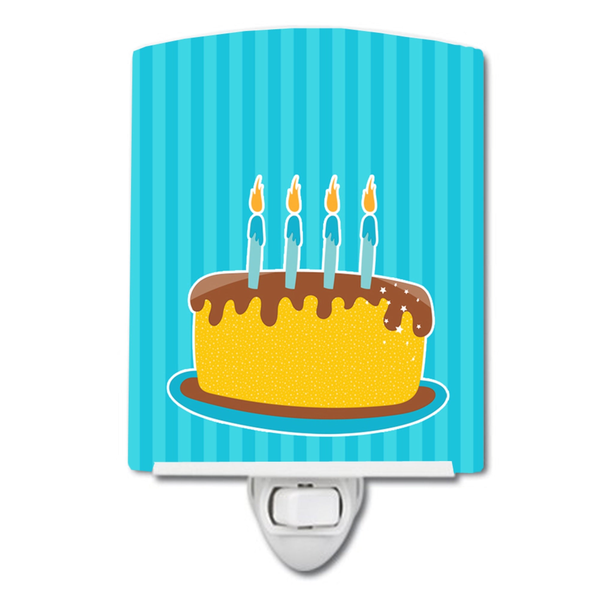  inchCarolines Treasures Birthday Ceramic Night Light, Cake, Blue, 6 inch inch x 4 inch inch, BB8939CNL inch