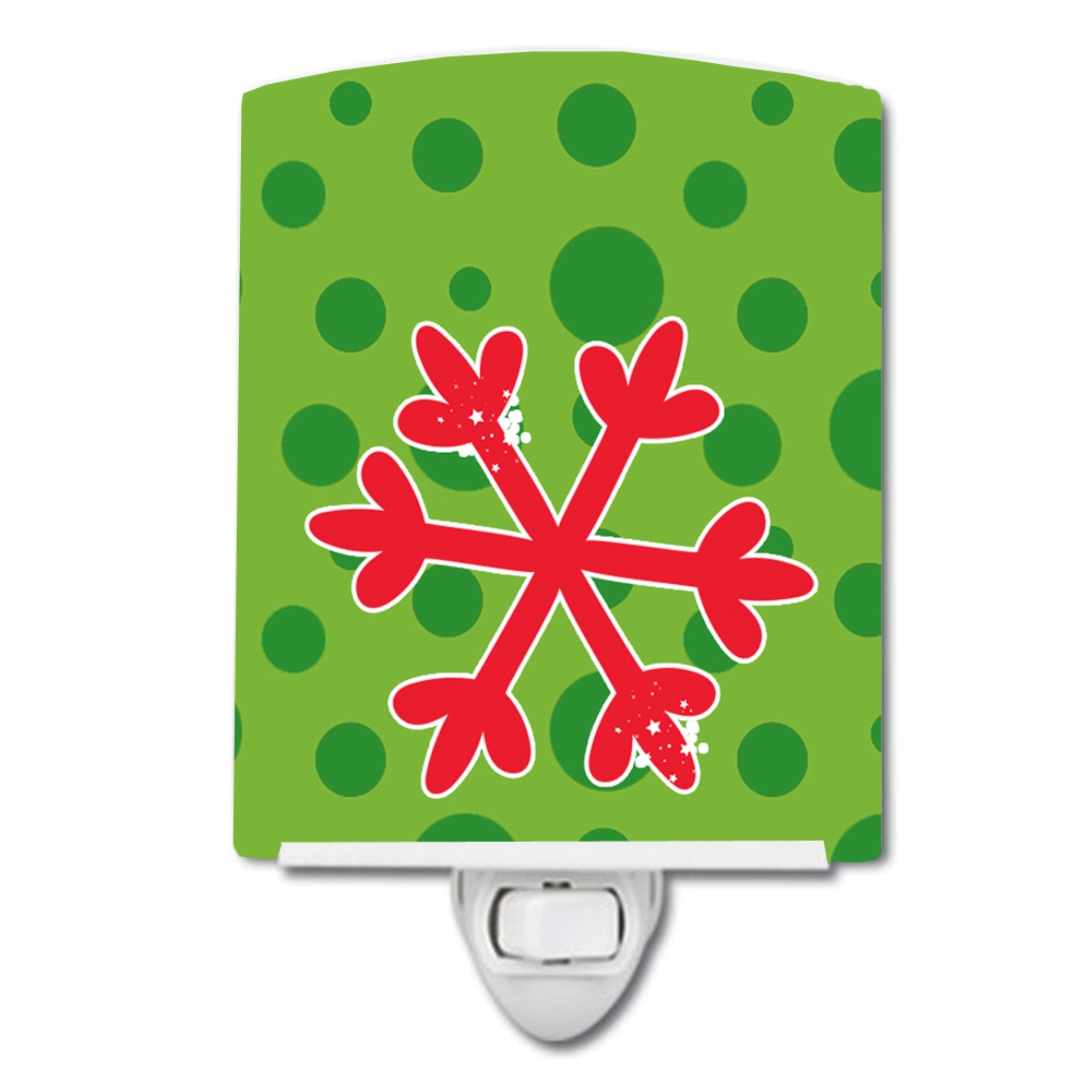  inchCarolines Treasures Christmas Snowflake Ceramic Night Light, Red/Green, 6 inch inch x 4 inch inch inch