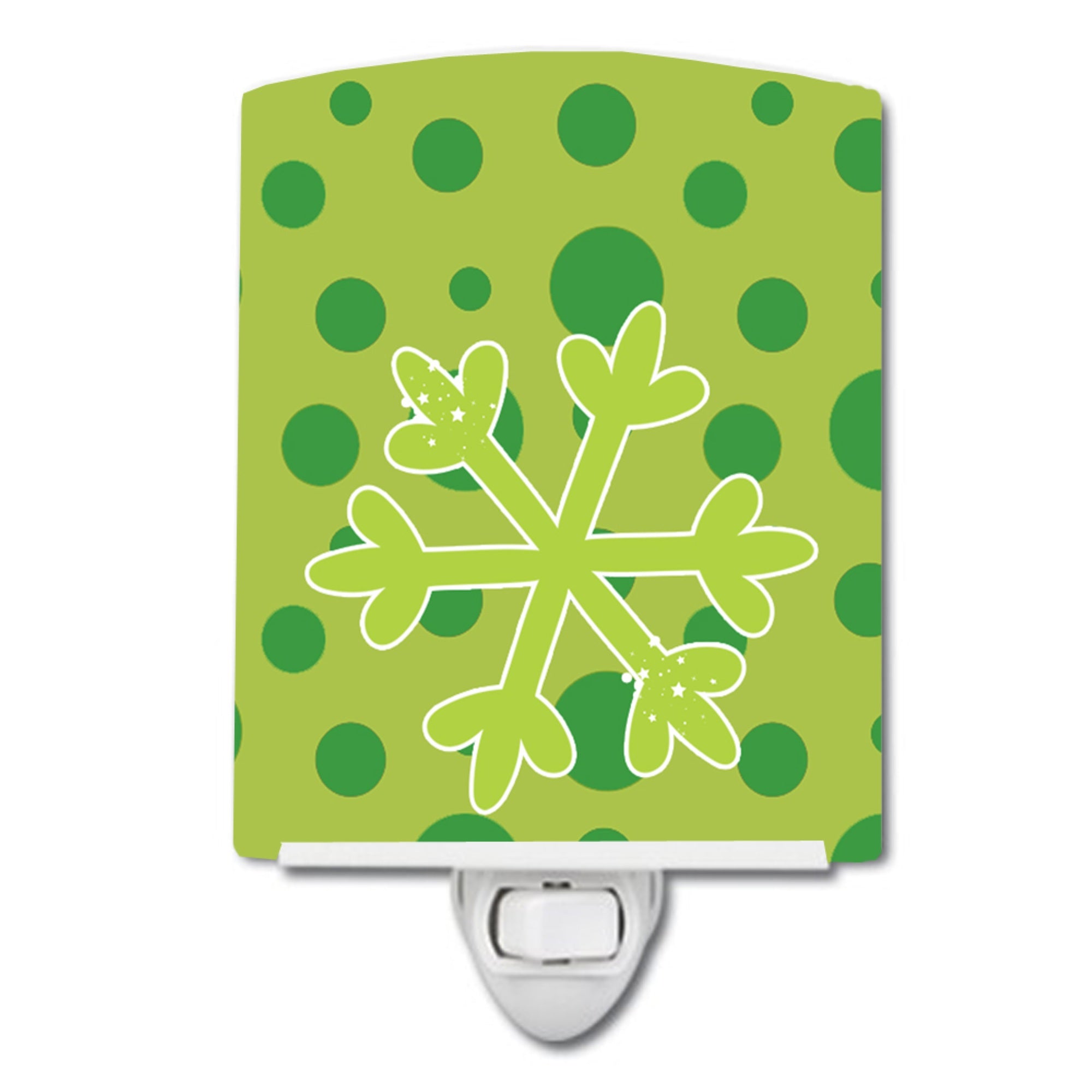  inchCarolines Treasures Christmas Snowflake Ceramic Night Light, Green, 6 inch inch x 4 inch inch inch