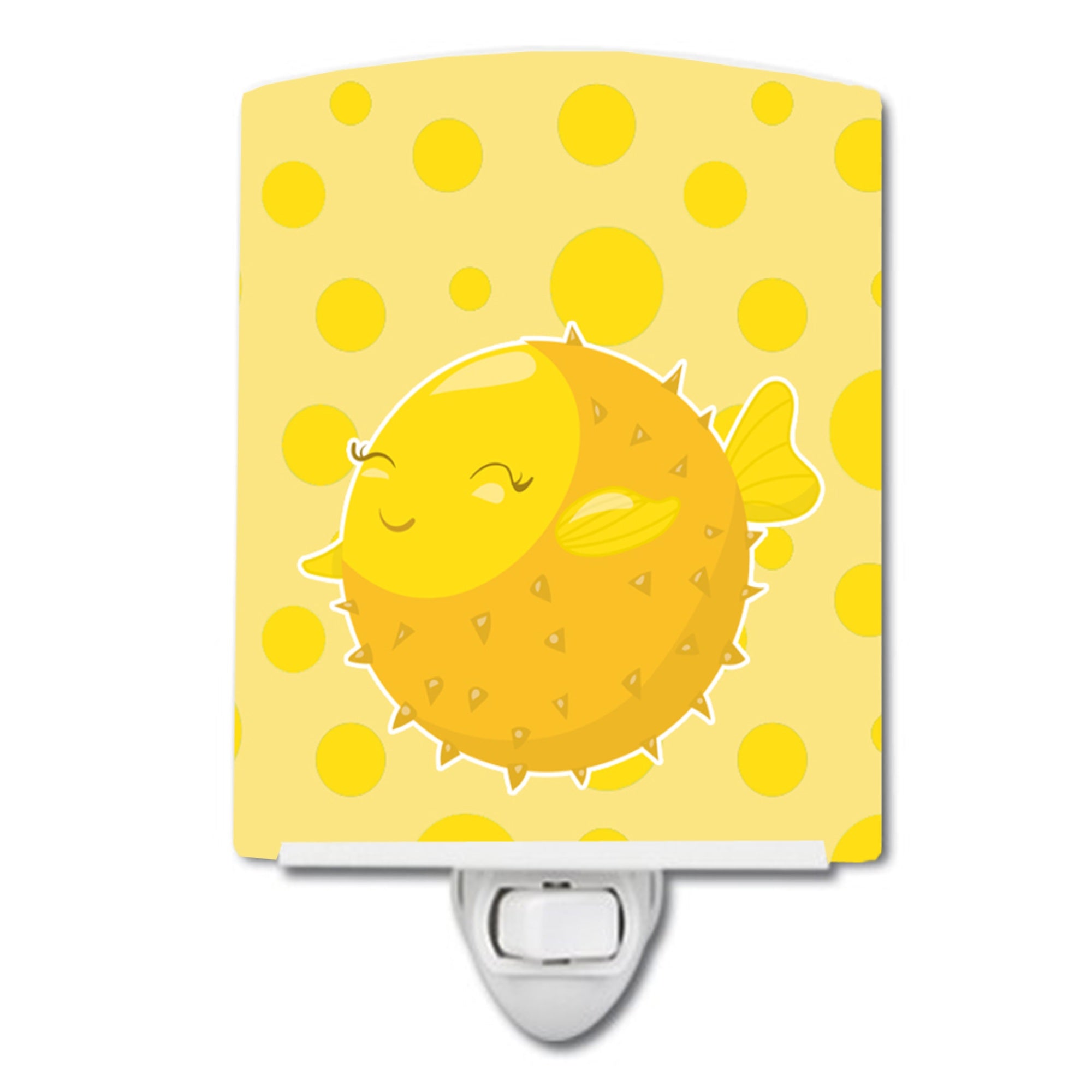  inchCarolines Treasures Ceramic Night Light, Puffer Fish, Yellow, 6 inch inch x 4 inch inch inch