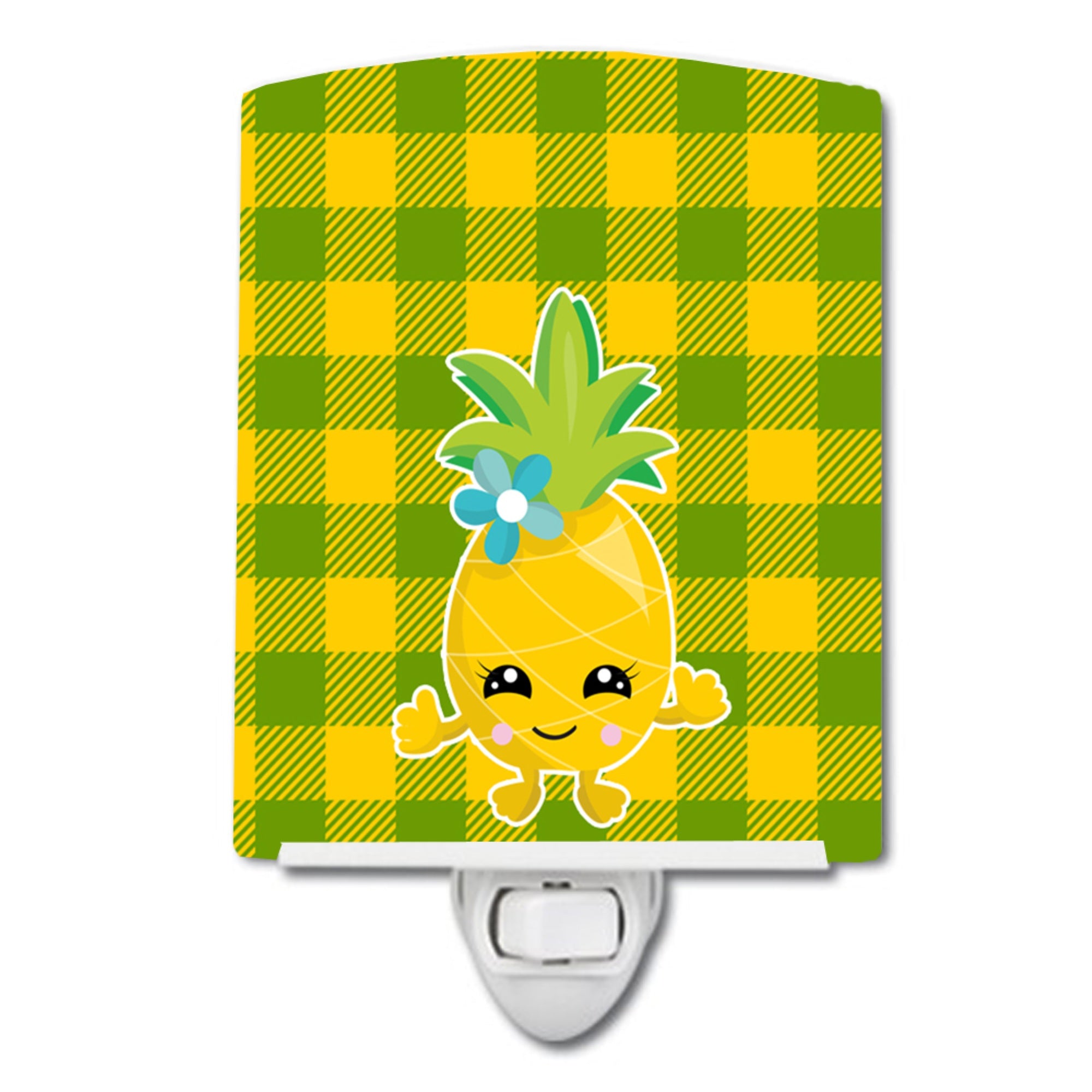  inchCarolines Treasures Pineapple Girl Ceramic Night Light, Face, Multicolor, 6 inch inch x 4 inch inch inch