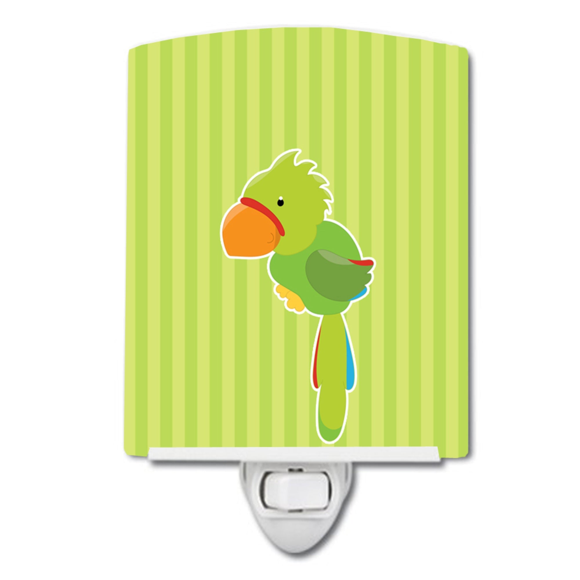  inchCarolines Treasures Pirate Parrot Ceramic Night Light, Green, 6 inch inch x 4 inch inch inch