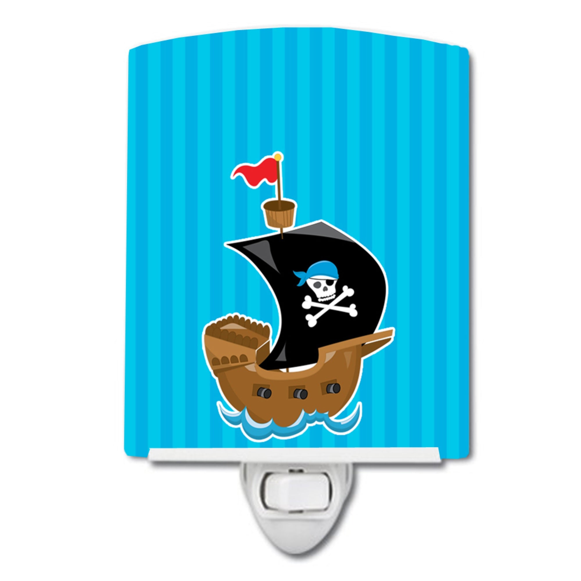  inchCarolines Treasures Pirate Ship Ceramic Night Light, #2 Blue, 6 inch inch x 4 inch inch inch