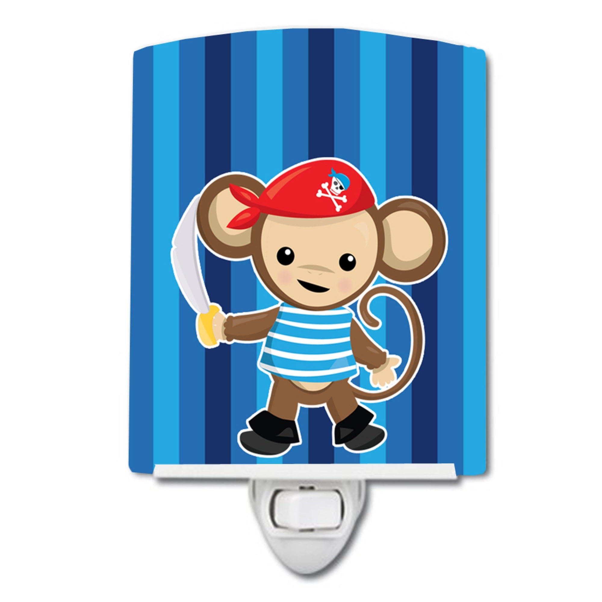  inchCarolines Treasures Pirate Monkey Ceramic Night Light, #2 Blue, 6 inch inch x 4 inch inch inch