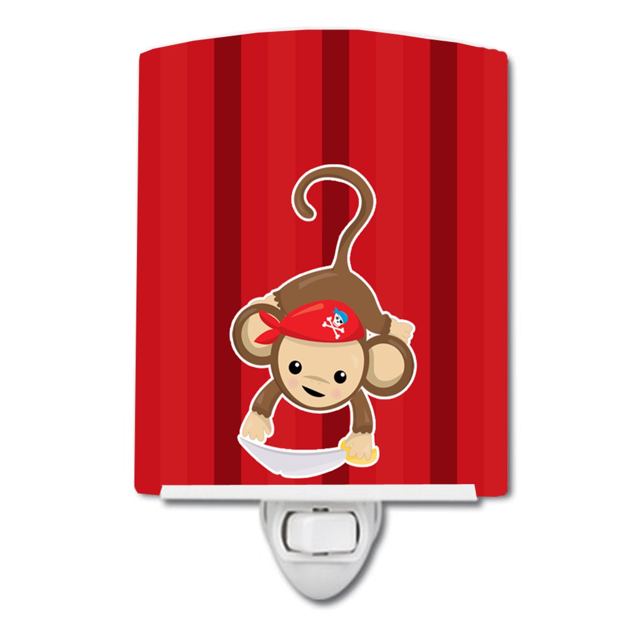  inchCarolines Treasures Pirate Monkey Ceramic Night Light, #3 Red, 6 inch inch x 4 inch inch inch
