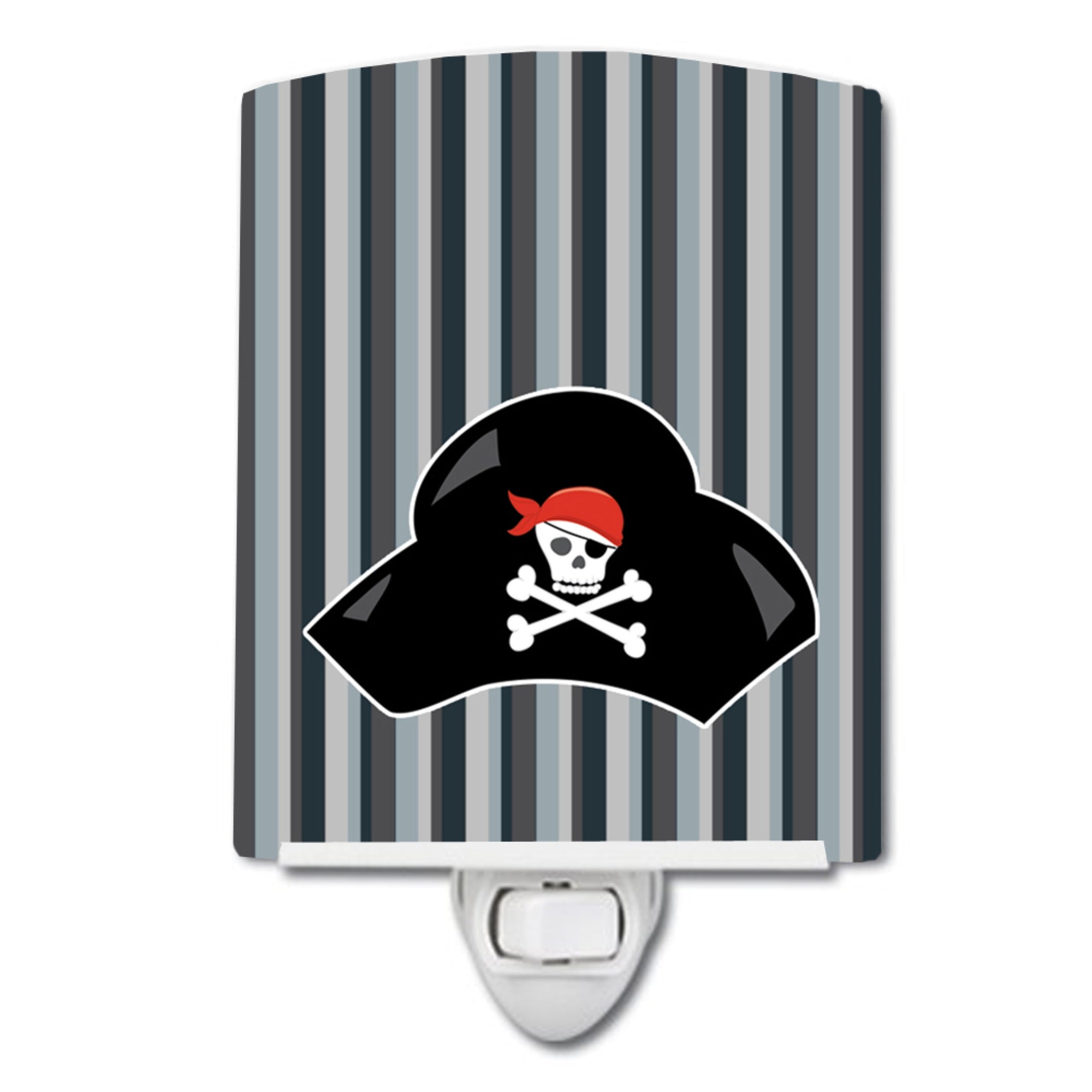  inchCarolines Treasures Ceramic Night Light, Pirate Hat, Black, 6 inch inch x 4 inch inch inch