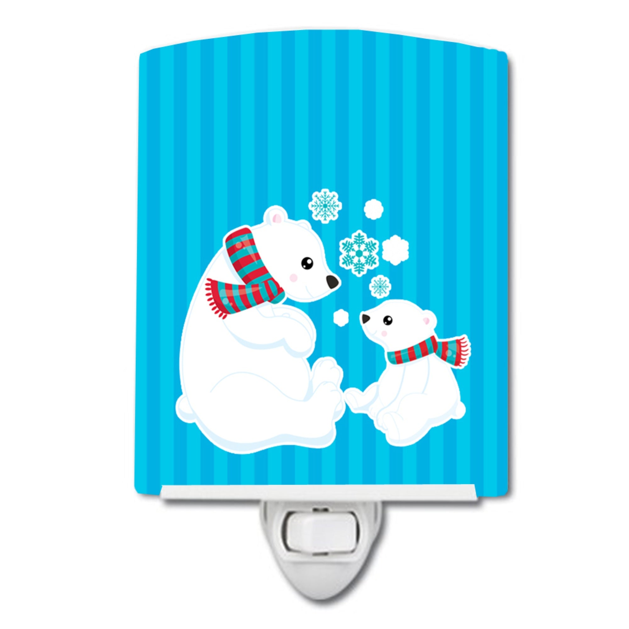  inchCarolines Treasures Polar Bears Ceramic Night Light, #5 Blue, 6 inch inch x 4 inch inch inch