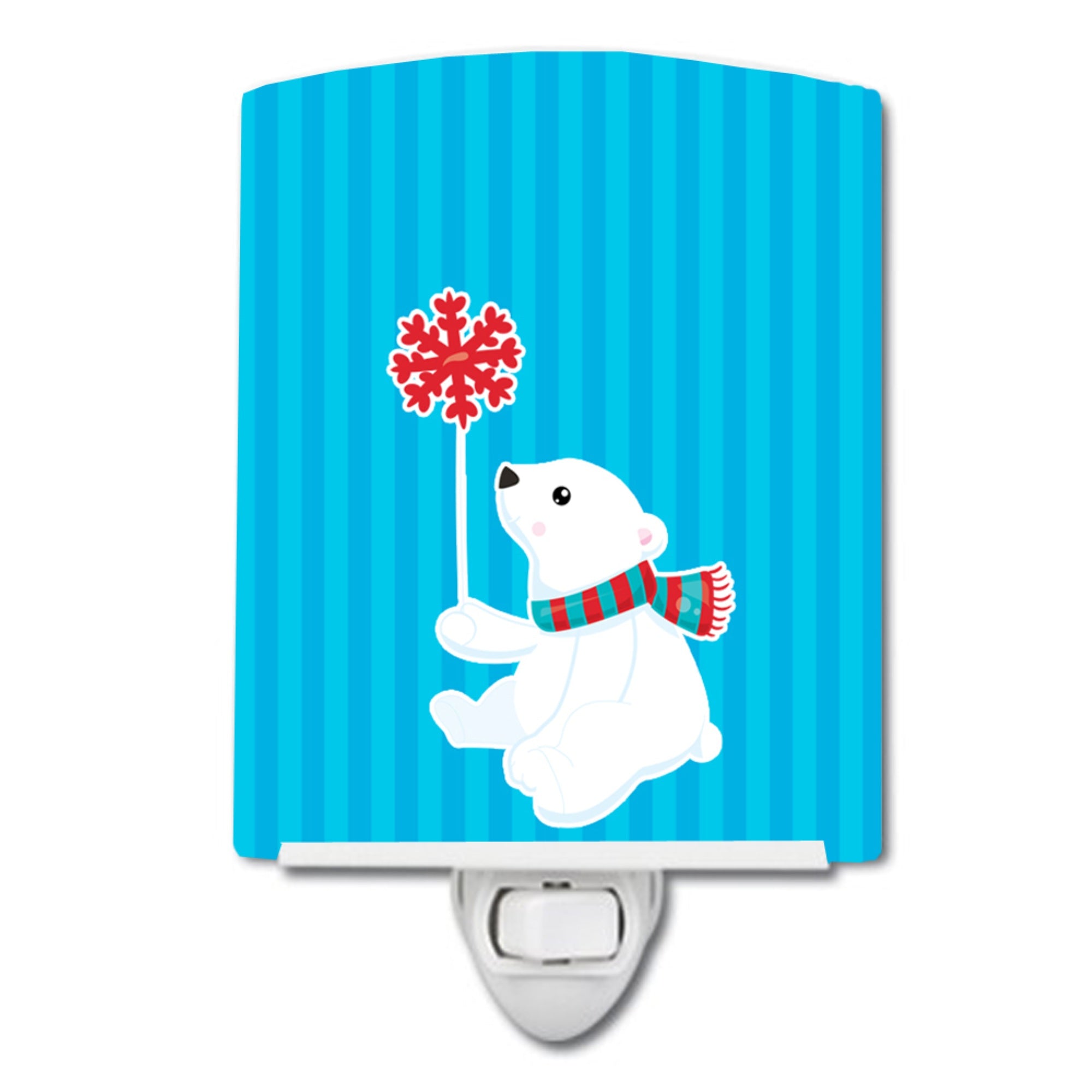  inchCarolines Treasures Polar Bear Ceramic Night Light, Blue, 6 inch inch x 4 inch inch inch