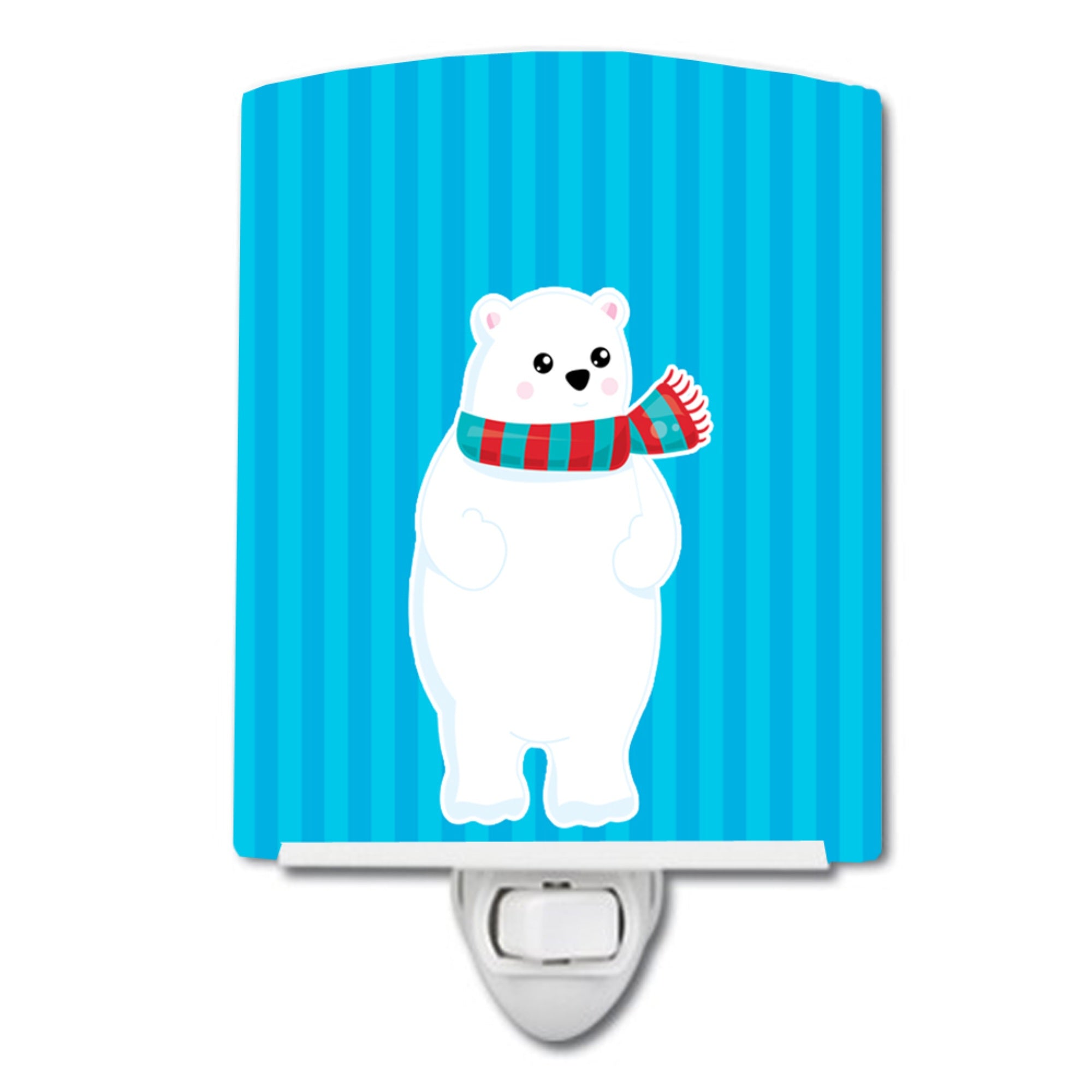  inchCarolines Treasures Polar Bear Ceramic Night Light, #2 Blue, 6 inch inch x 4 inch inch inch