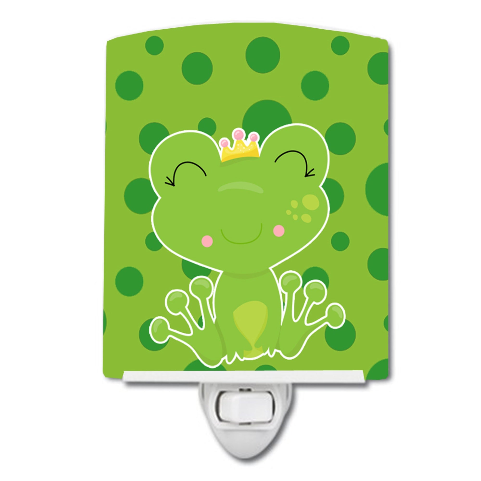  inchCarolines Treasures Frog Prince Ceramic Night Light, Green, 6 inch inch x 4 inch inch inch