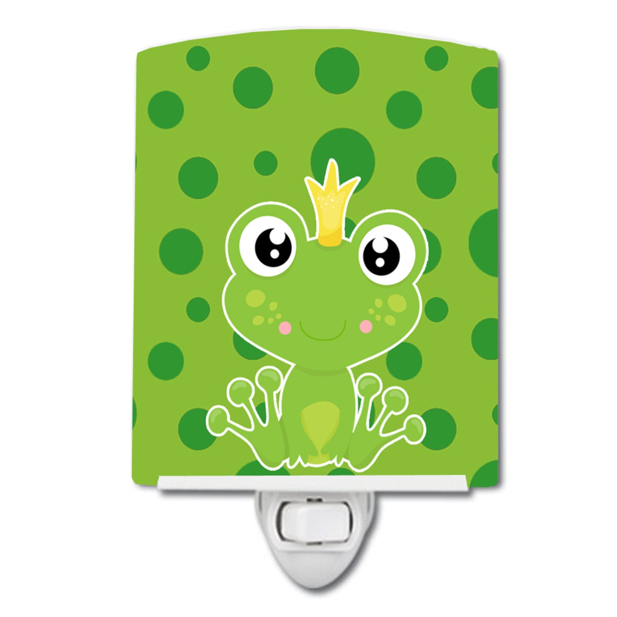  inchCarolines Treasures Frog Prince Ceramic Night Light, #2 Green, 6 inch inch x 4 inch inch inch