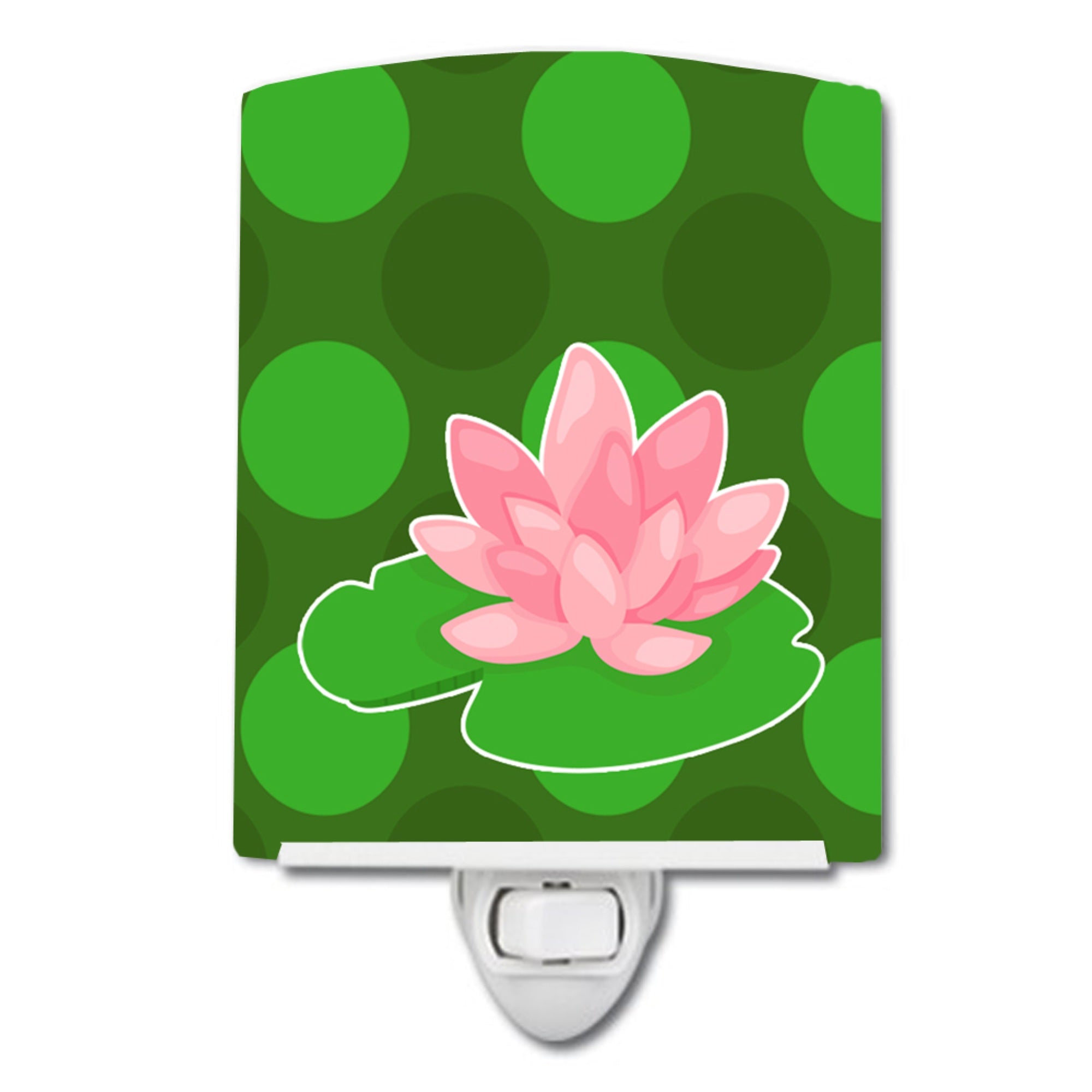  inchCarolines Treasures Frog Ceramic Night Light, Lily Pad, Green, 6 inch inch x 4 inch inch inch