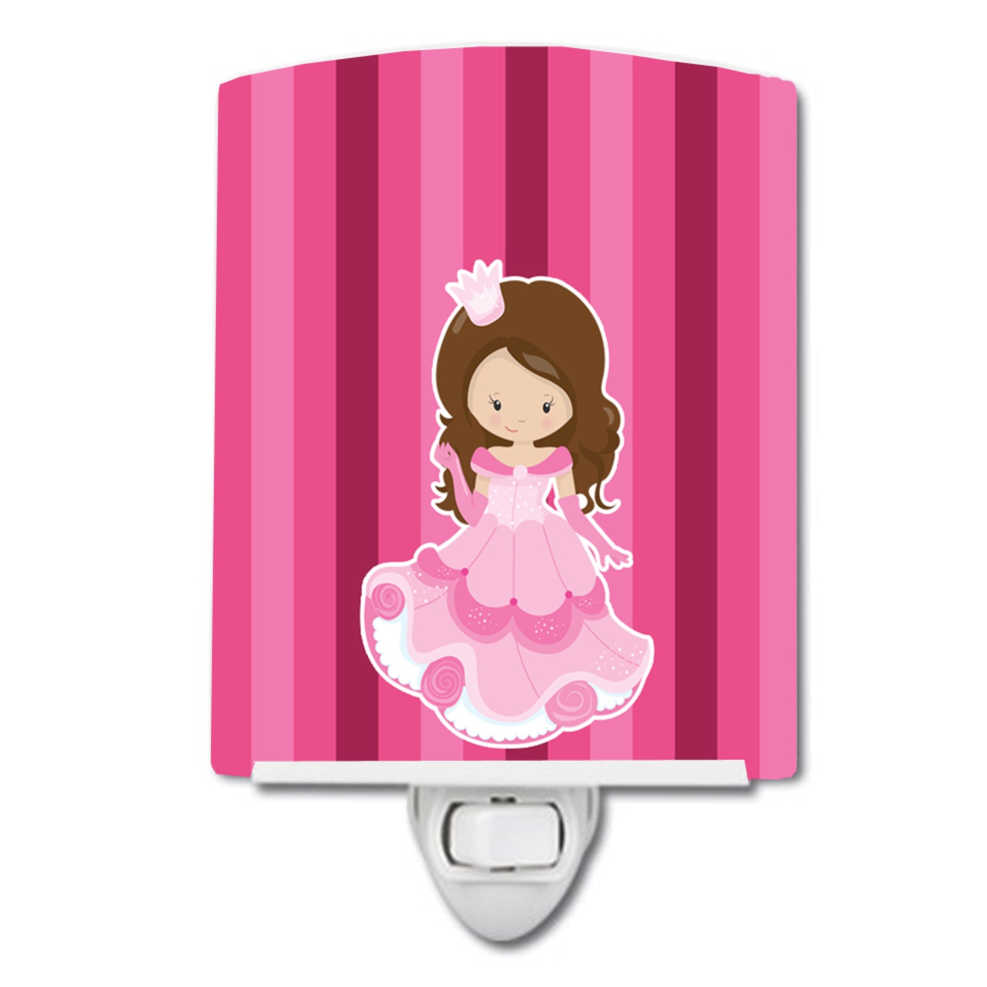  inchCarolines Treasures Princess Ceramic Night Light, Brunette, Pink, 6 inch inch x 4 inch inch inch