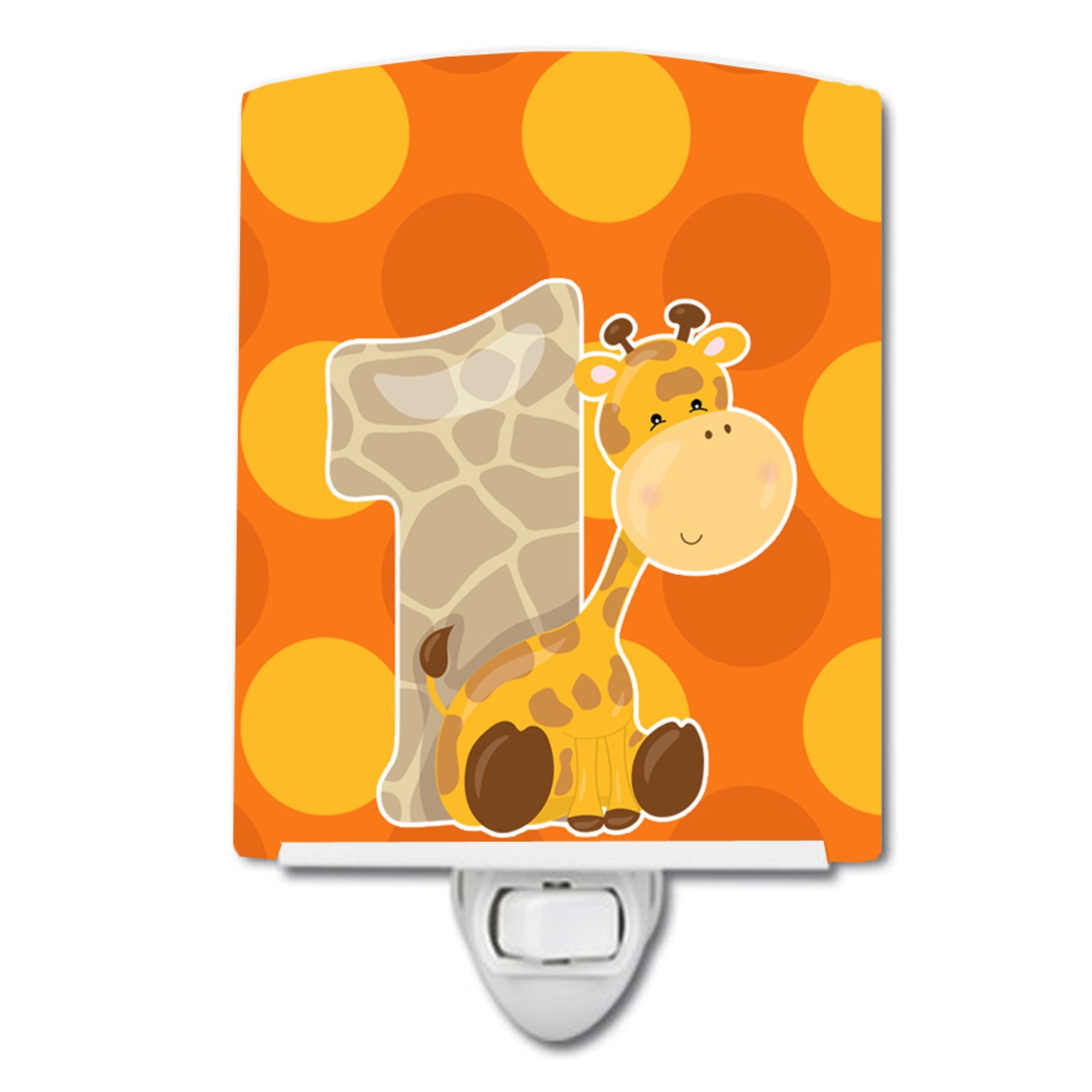  inchCarolines Treasures Zoo Ceramic Night Light, Month 1 Giraffe, Orange, 6 inch inch x 4 inch inch inch