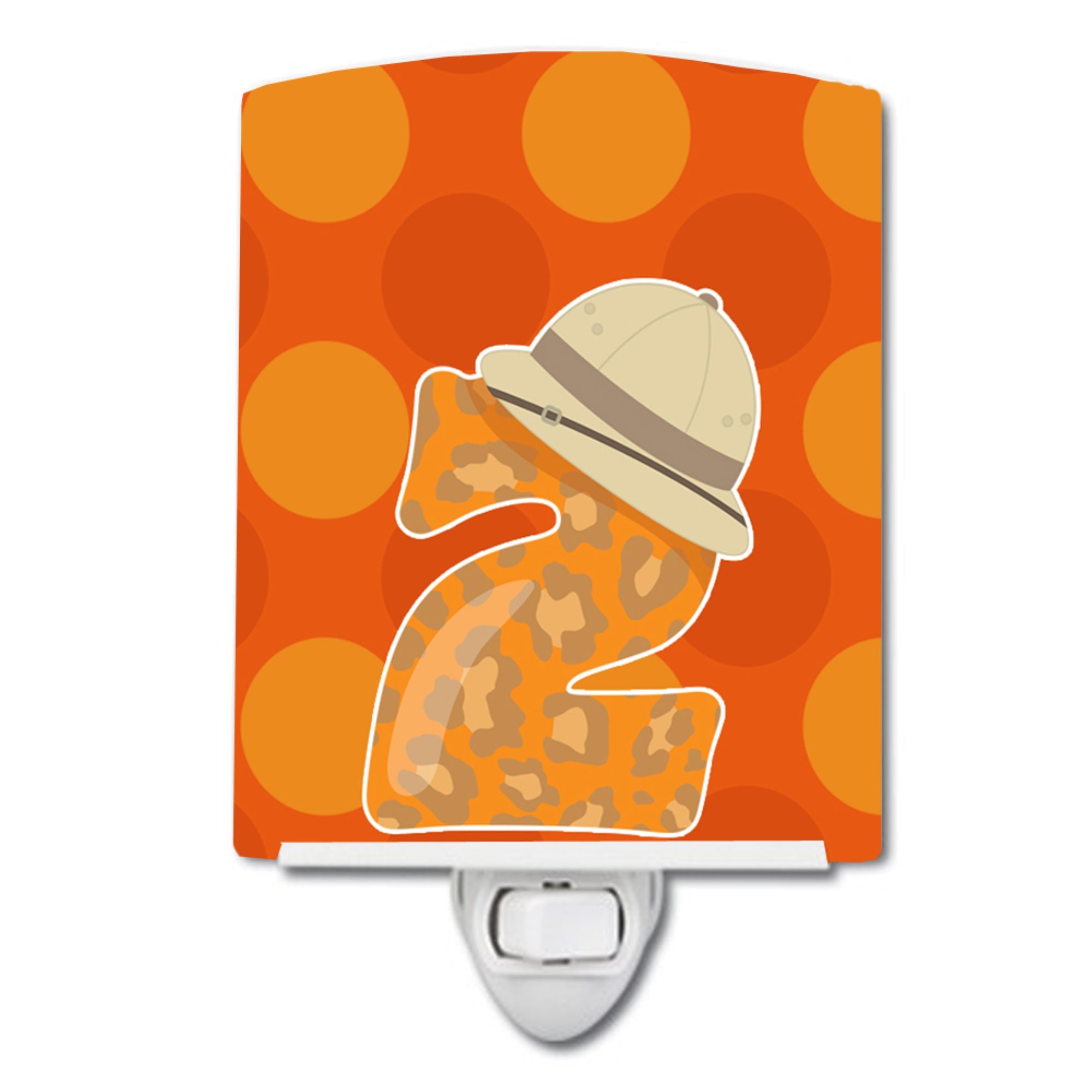  inchCarolines Treasures Zoo Ceramic Night Light, Month 2, Orange, 6 inch inch x 4 inch inch inch