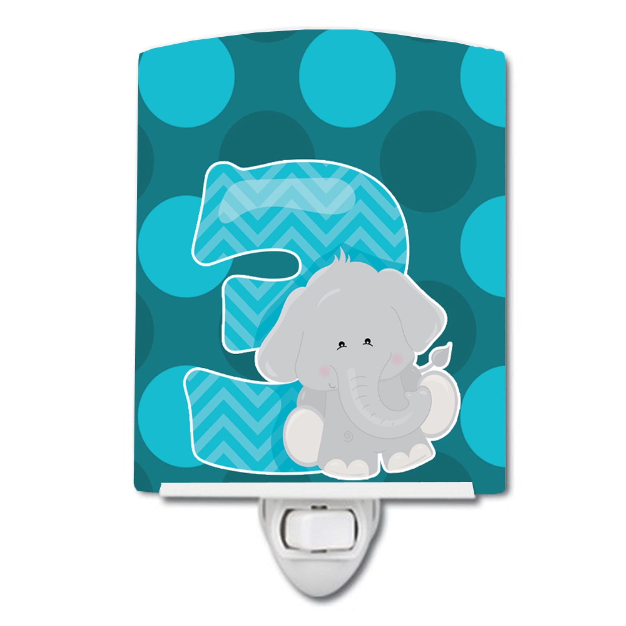  inchCarolines Treasures Zoo Ceramic Night Light, Month 3 Elephant, Blue, 6 inch inch x 4 inch inch inch