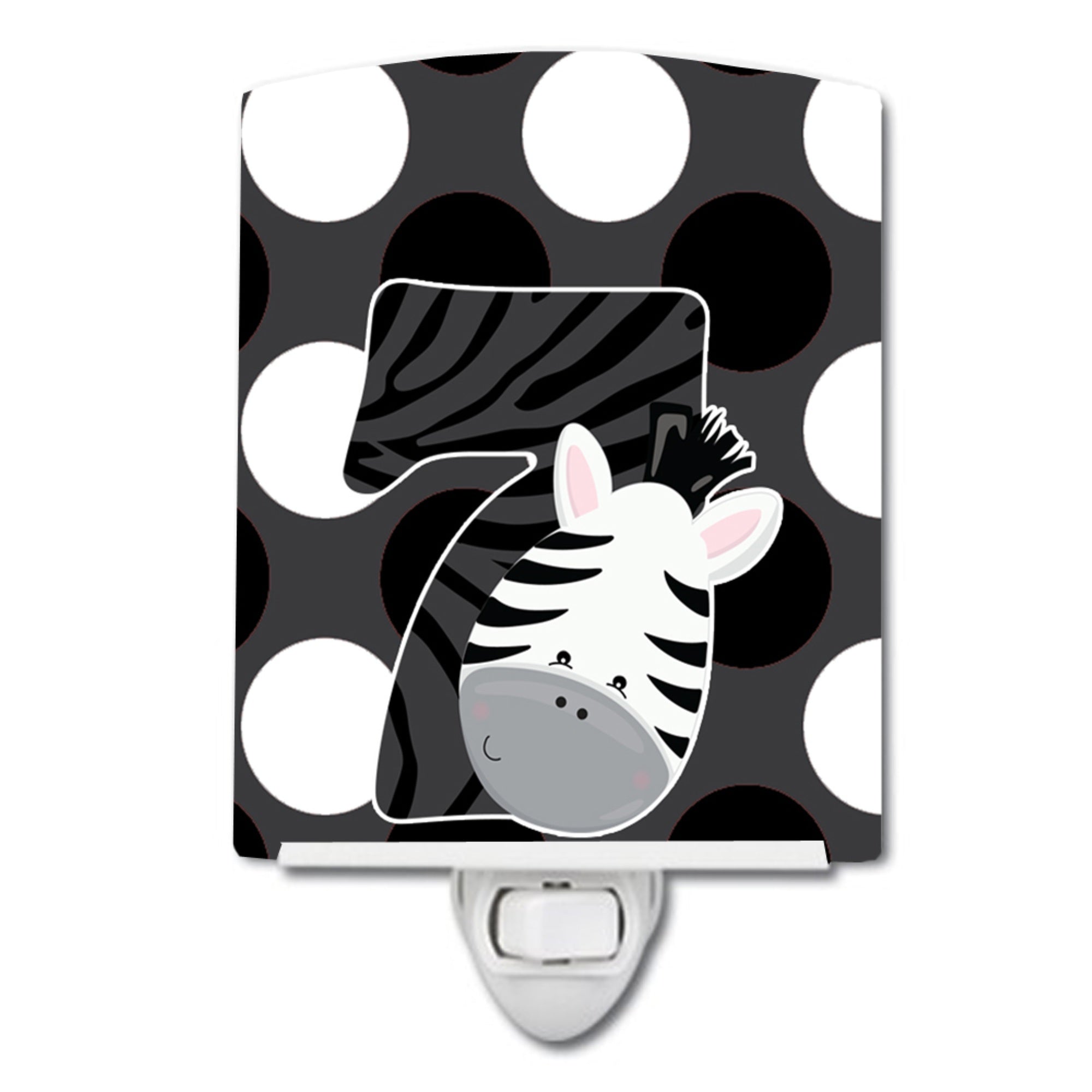  inchCarolines Treasures Zoo Ceramic Night Light, Month 7 Zebra, Black, 6 inch inch x 4 inch inch inch