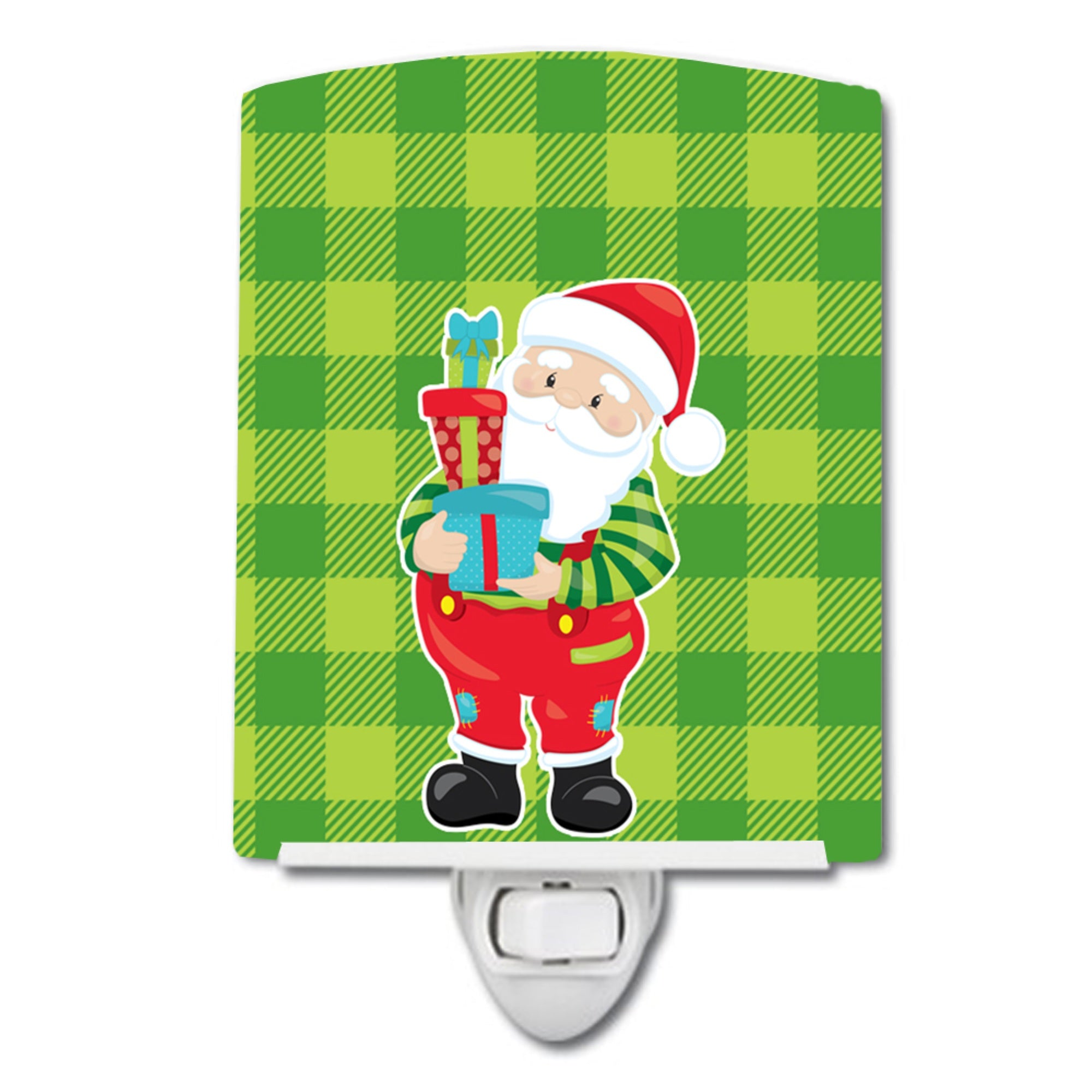  inchCarolines Treasures Christmas Santa Claus Ceramic Night Light, #3 Green, 6 inch inch x 4 inch inch inch