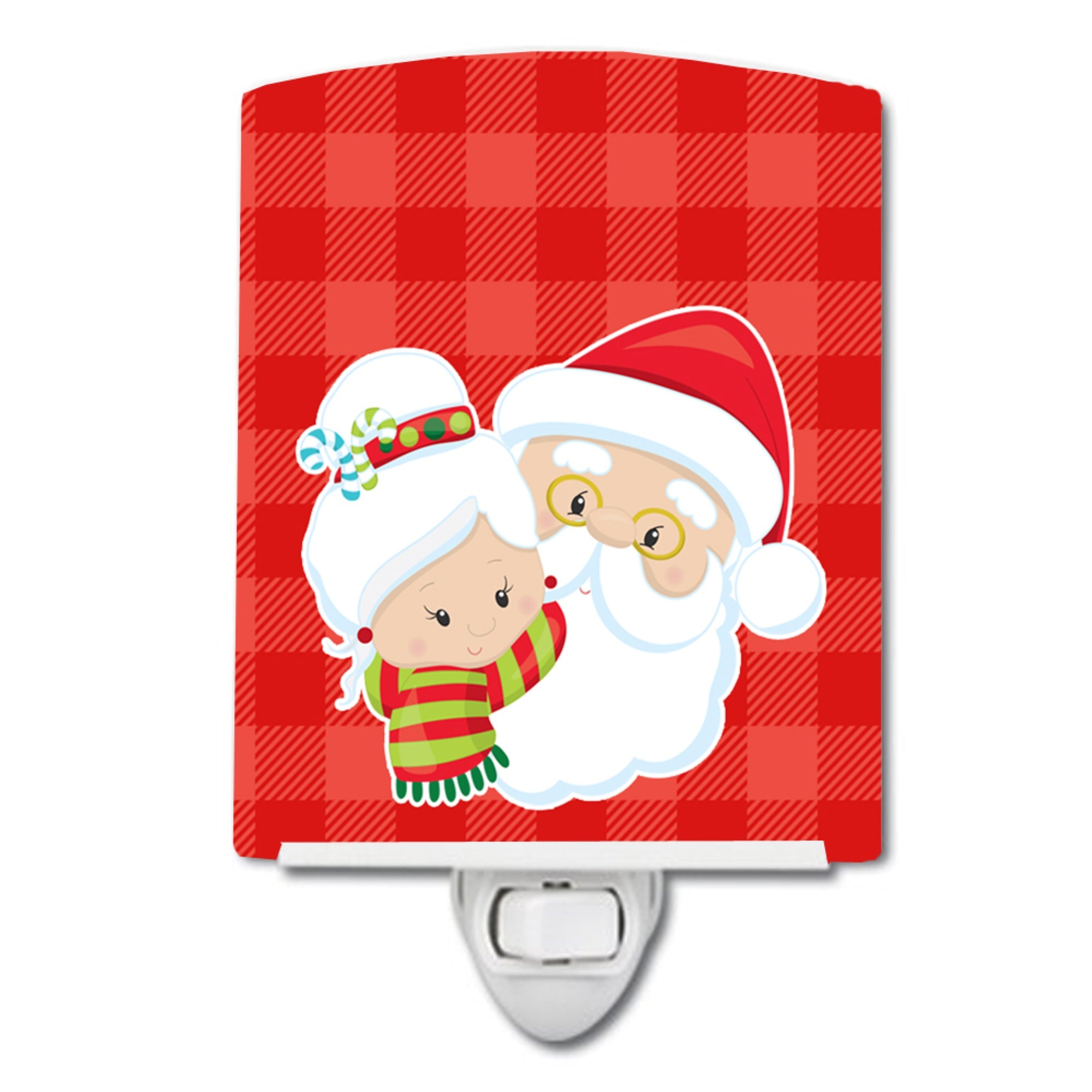  inchCarolines Treasures Christmas Santa and Mrs Claus Ceramic Night Light, Red, 6x4 inch