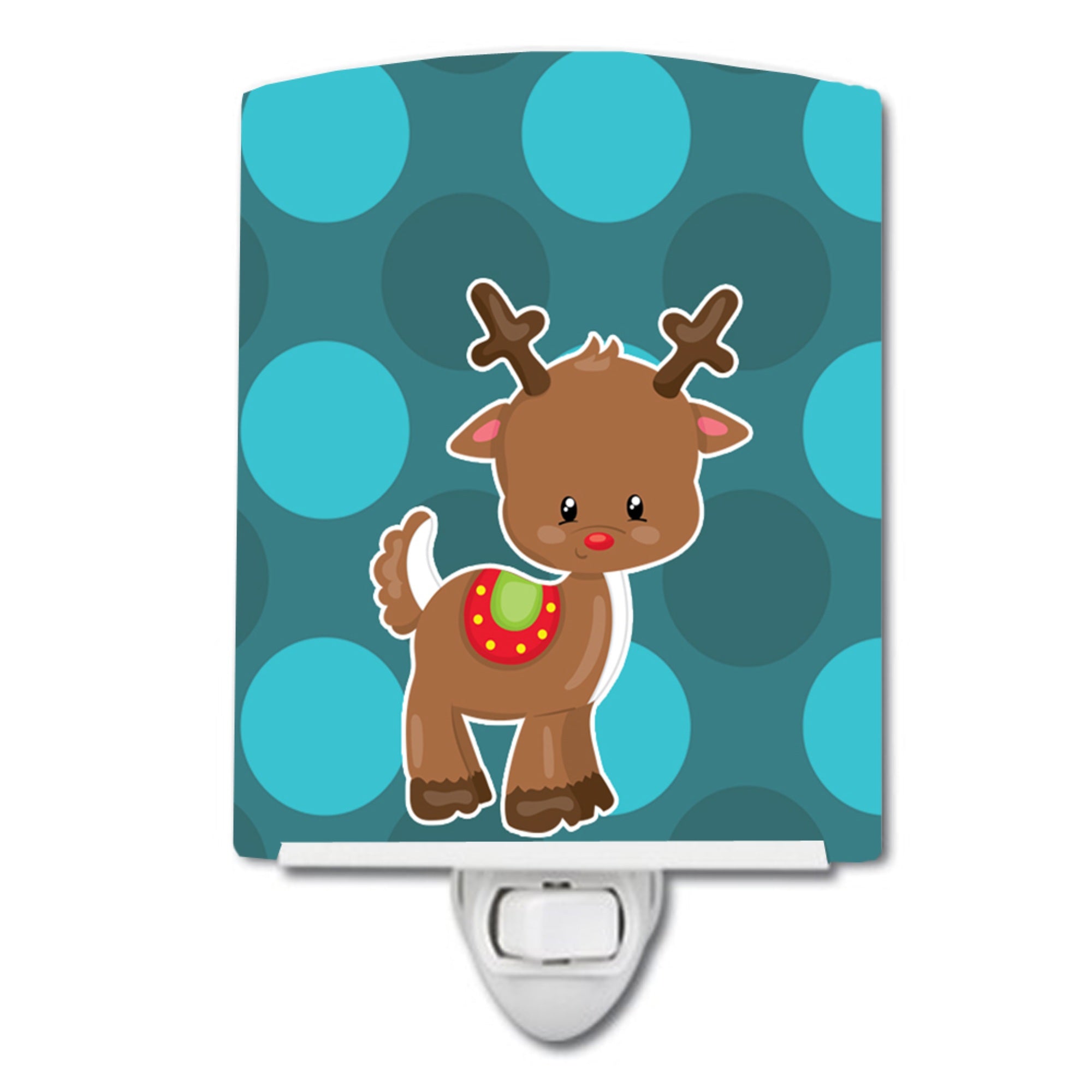  inchCarolines Treasures Christmas Reindeer Ceramic Night Light, #2 Blue, 6 inch inch x 4 inch inch inch