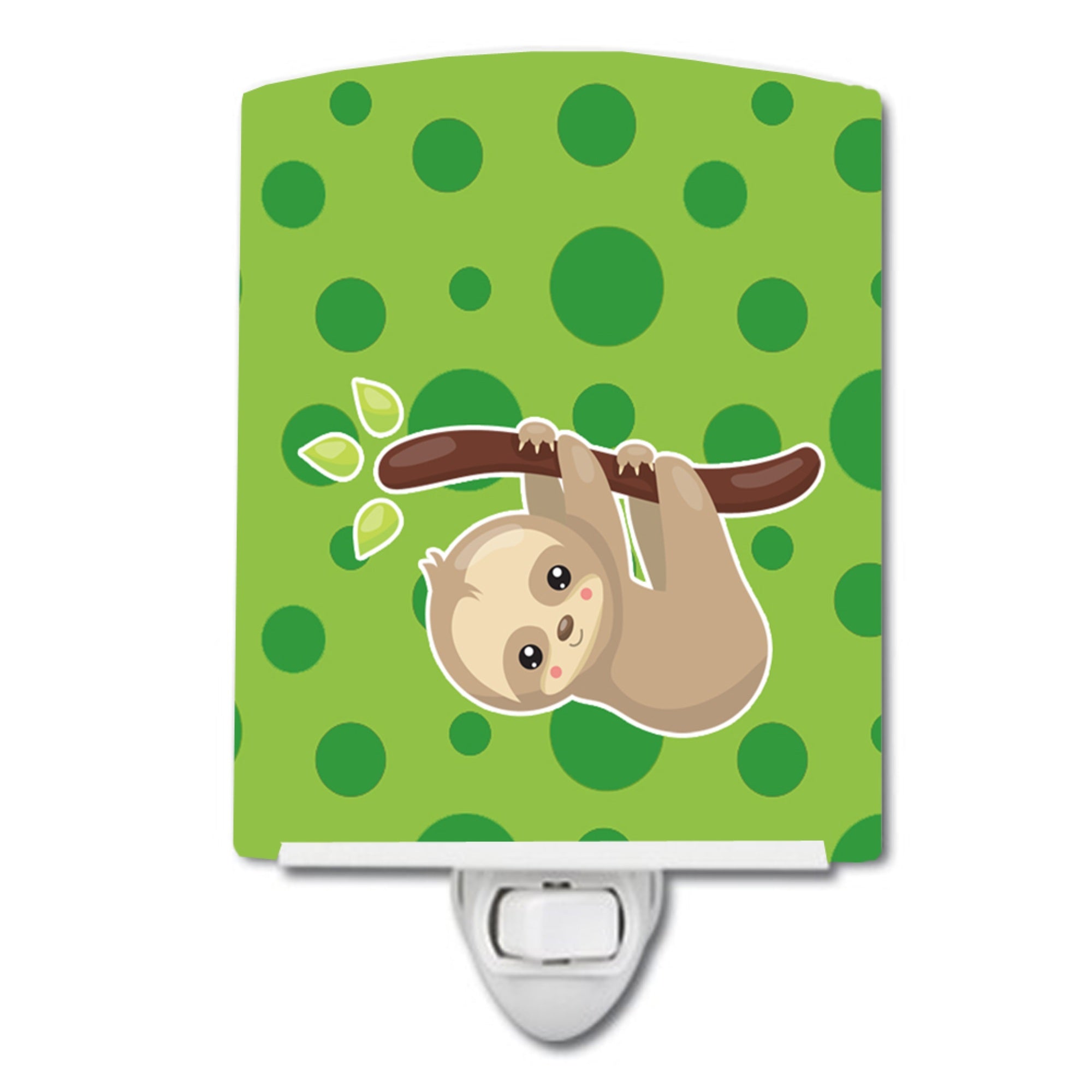  inchCarolines Treasures Sloth Ceramic Night Light, Green, 6 inch inch x 4 inch inch inch