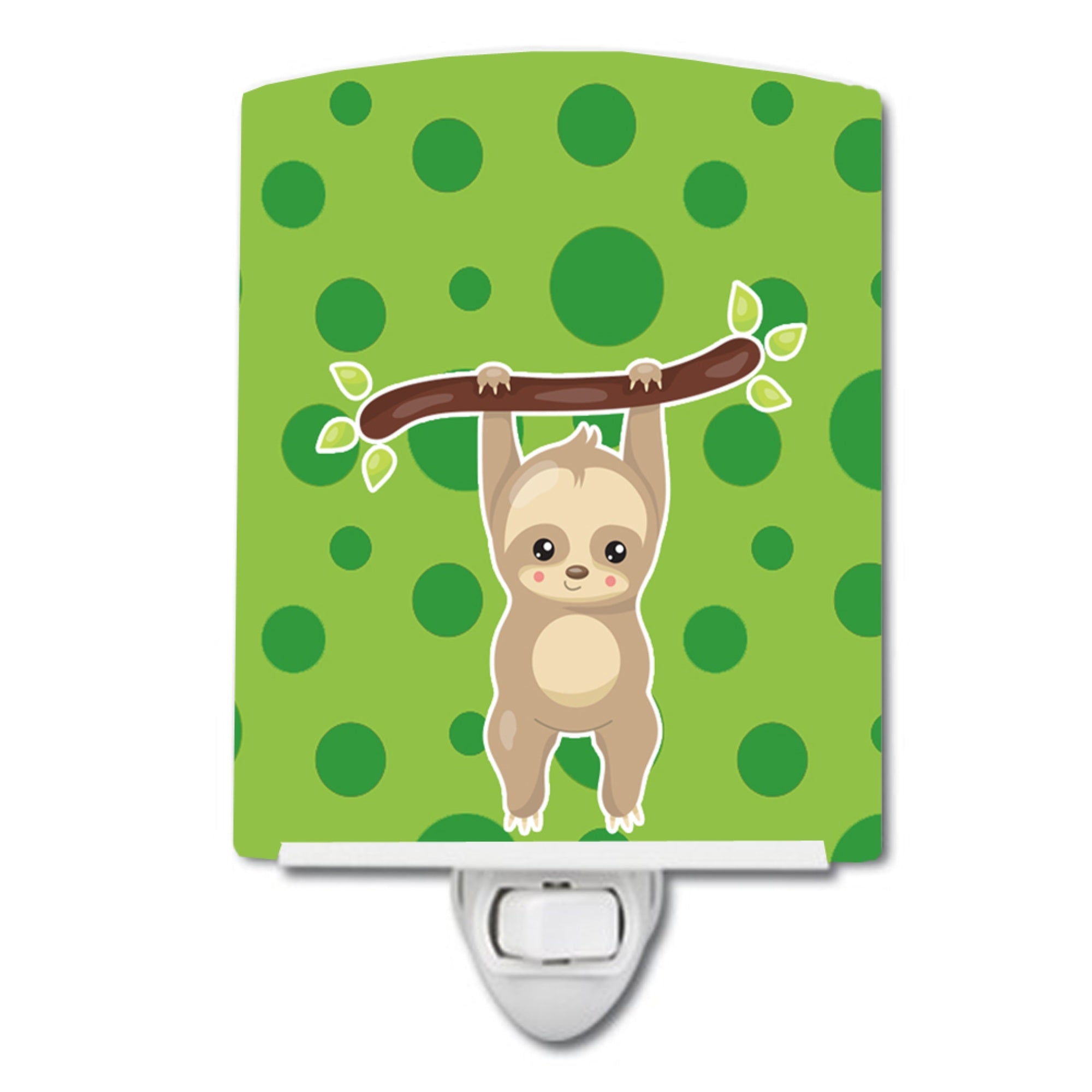  inchCarolines Treasures Sloth Ceramic Night Light, #2 Green, 6 inch inch x 4 inch inch inch