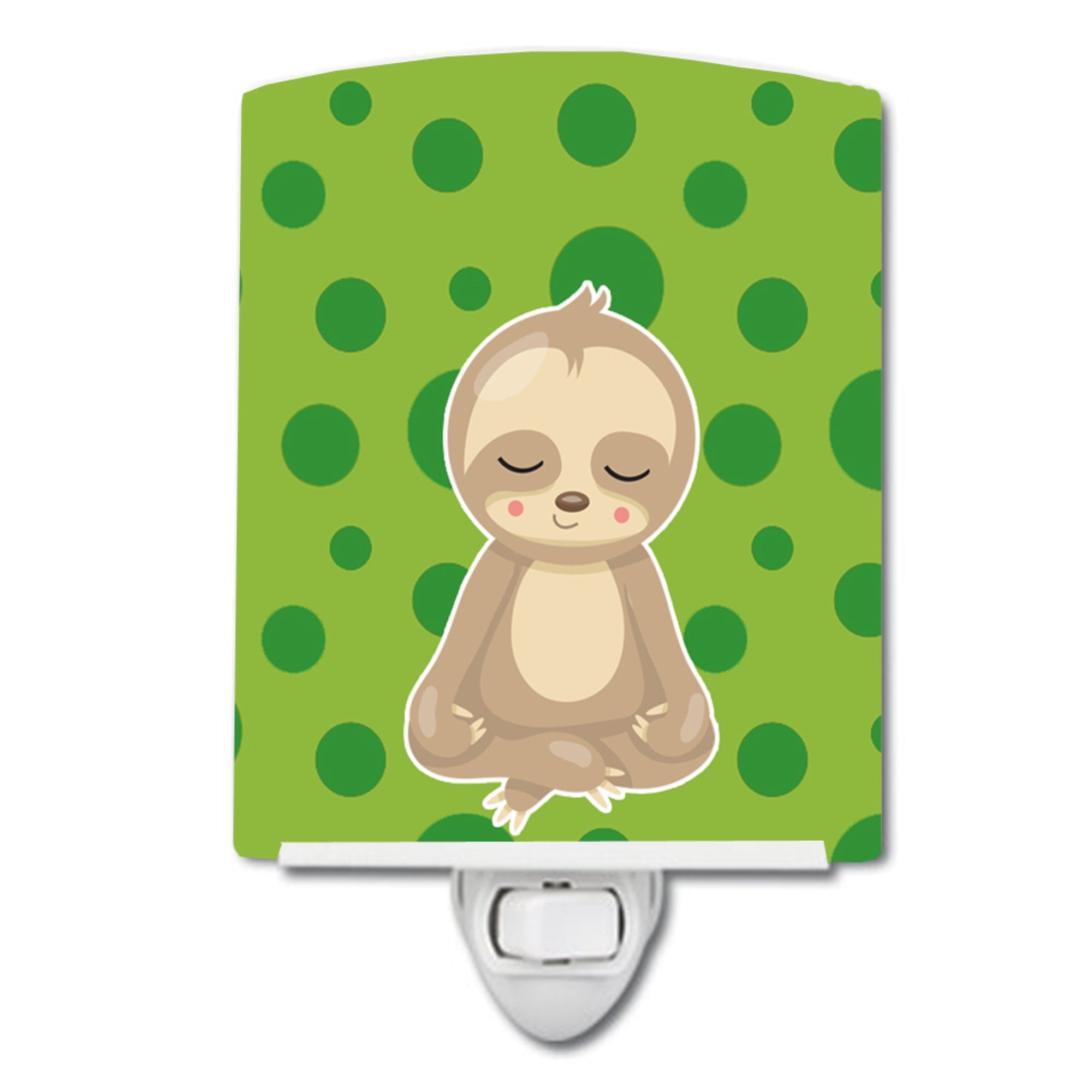  inchCarolines Treasures Sloth Ceramic Night Light, Yoga, Green, 6 inch inch x 4 inch inch inch