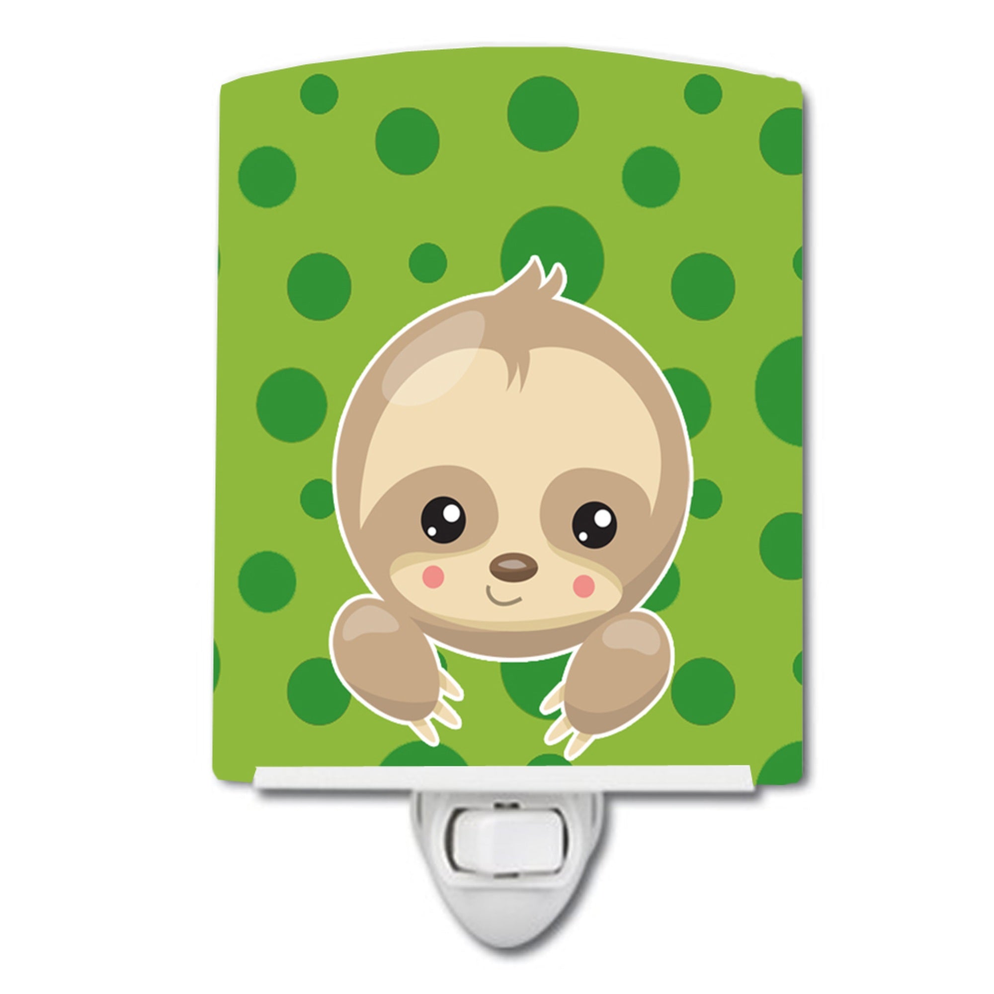  inchCarolines Treasures Sloth Ceramic Night Light, Paws, Green, 6 inch inch x 4 inch inch inch