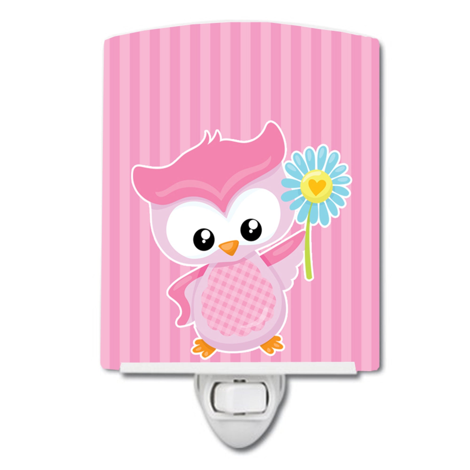  inchCarolines Treasures Girl Bird with Flowers Ceramic Night Light, Pink/Blue, 6 inch inch x 4 inch inch inch