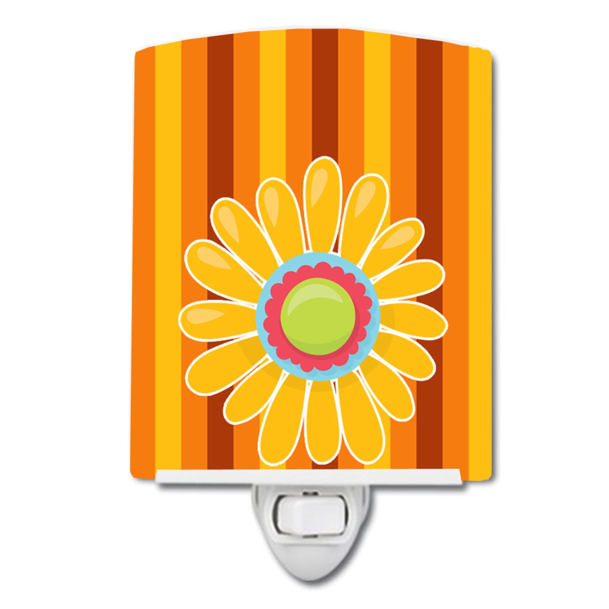  inchCarolines Treasures Heart Flower Ceramic Night Light, #2 Orange, 6 inch inch x 4 inch inch inch