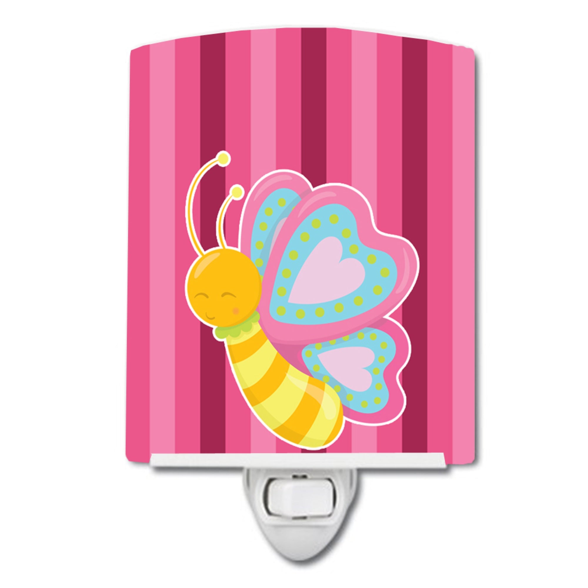  inchCarolines Treasures Butterfly Ceramic Night Light, Pink, 6 inch inch x 4 inch inch inch