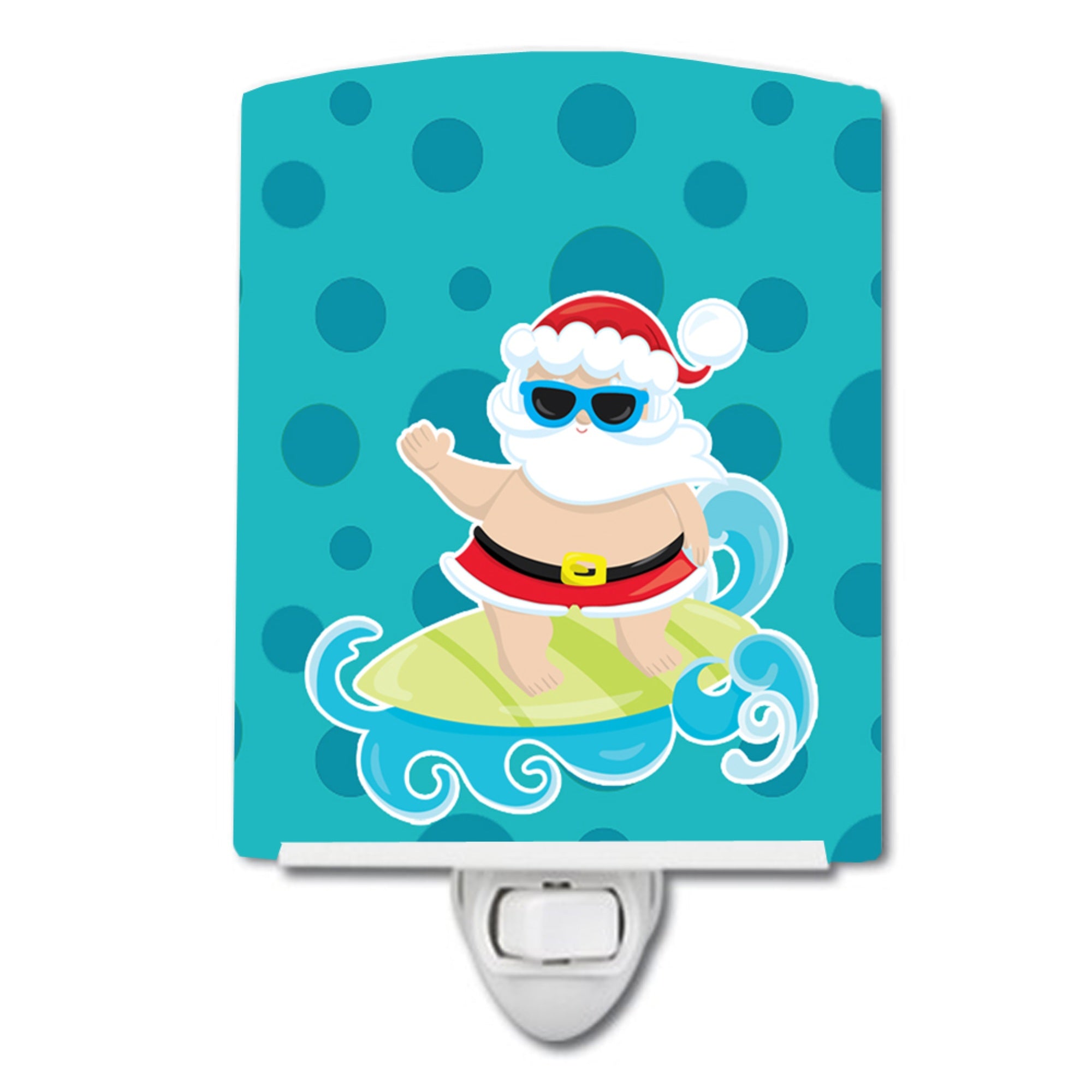  inchCarolines Treasures Beach Santa Claus Surfer Ceramic Night Light, #1 Blue, 6 inch inch x 4 inch inch inch