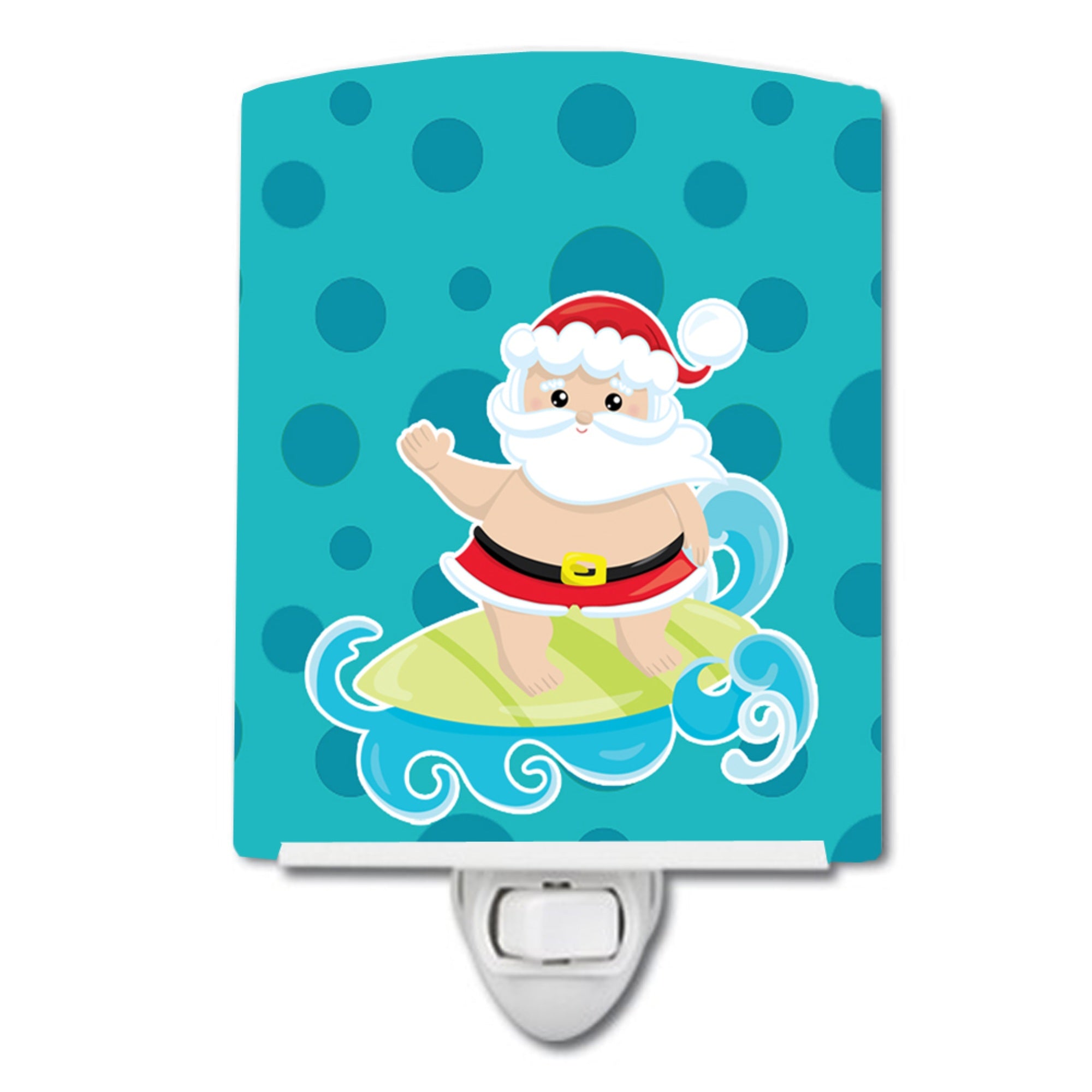  inchCarolines Treasures Beach Santa Claus Surfer Ceramic Night Light, #2 Blue, 6 inch inch x 4 inch inch inch