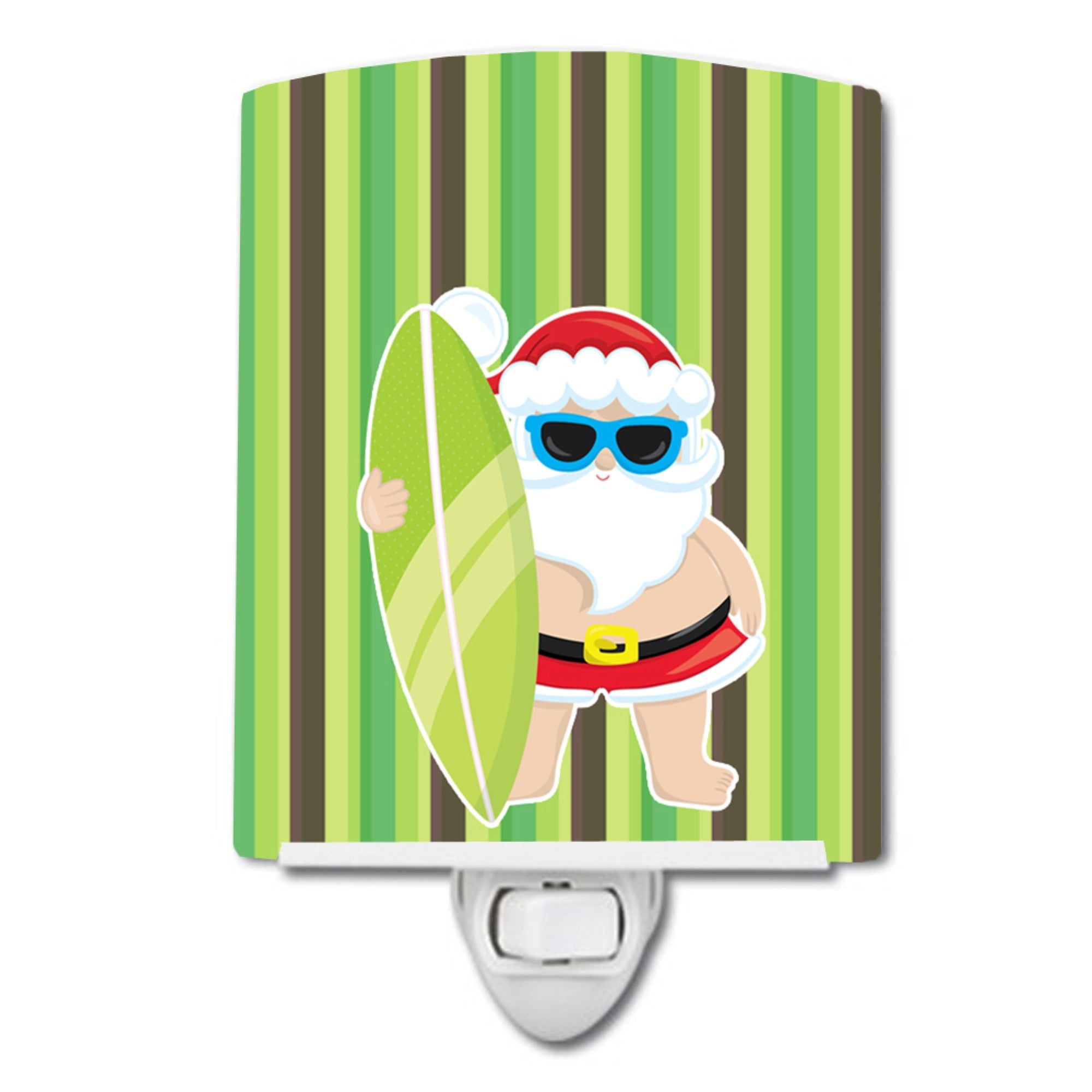  inchCarolines Treasures Beach Santa Claus Ceramic Night Light, #5 Green, 6 inch inch x 4 inch inch inch