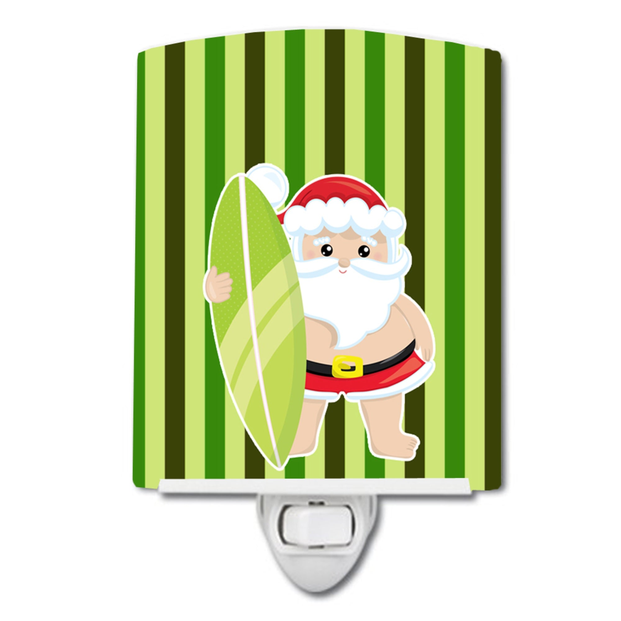  inchCarolines Treasures Beach Santa Claus Ceramic Night Light, #6 Green, 6 inch inch x 4 inch inch inch