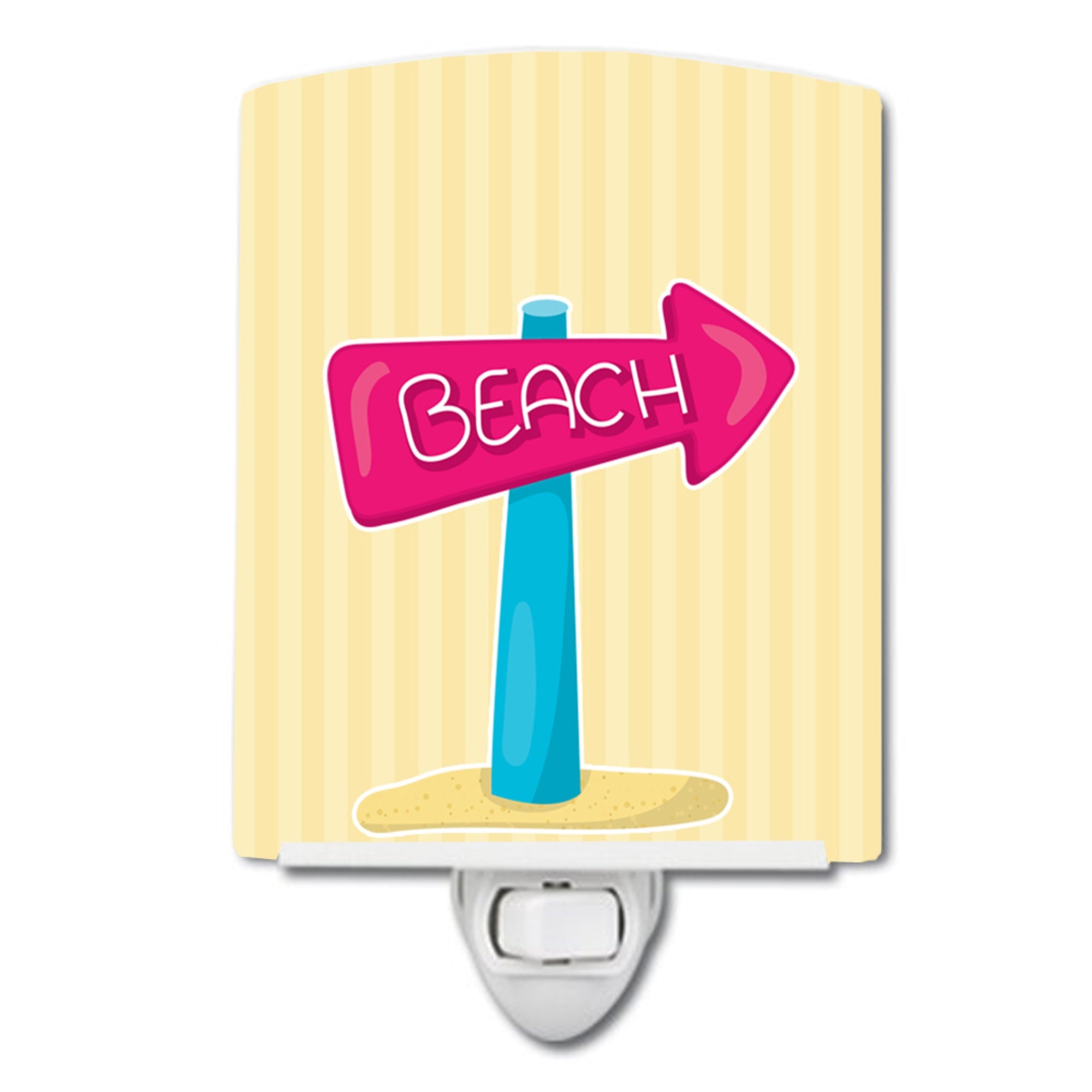  inchCarolines Treasures Beach Ceramic Night Light, Sign, Beige, 6 inch inch x 4 inch inch inch
