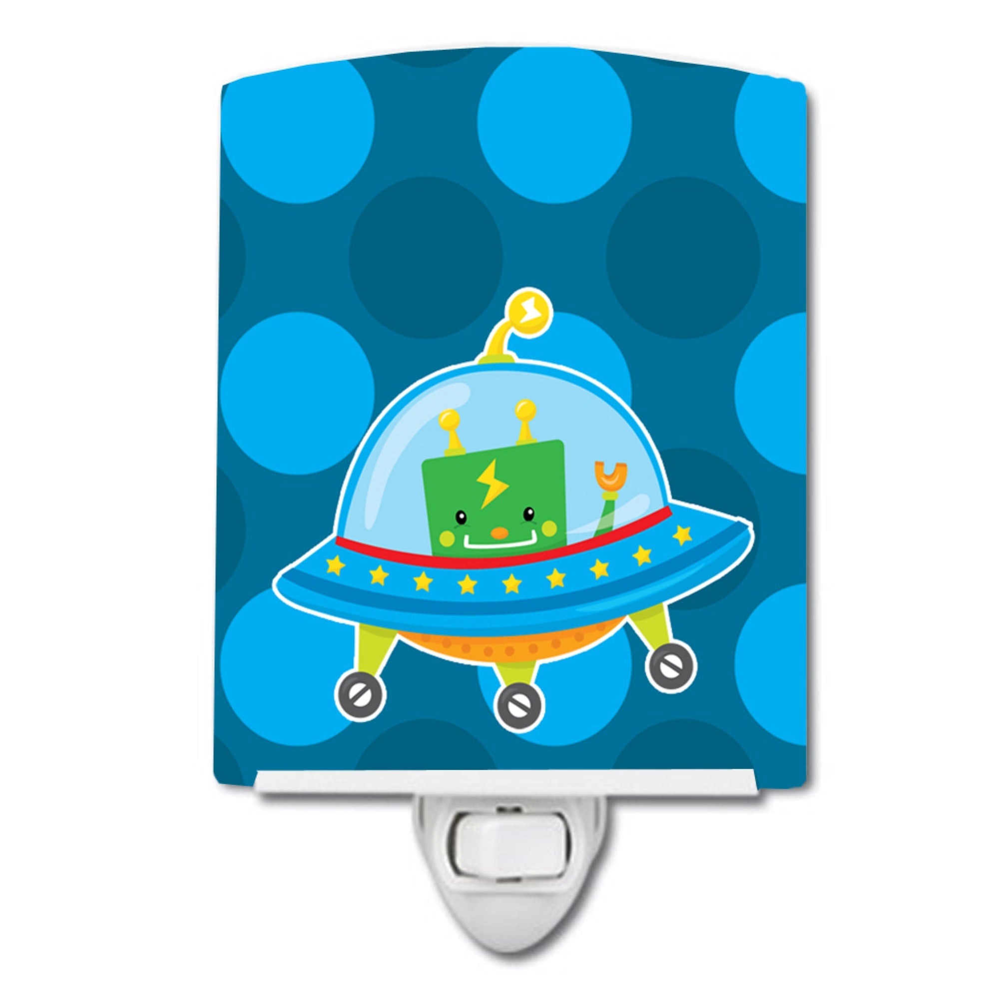  inchCarolines Treasures Robot Ceramic Night Light, Spaceship, Blue, 6 inch inch x 4 inch inch inch