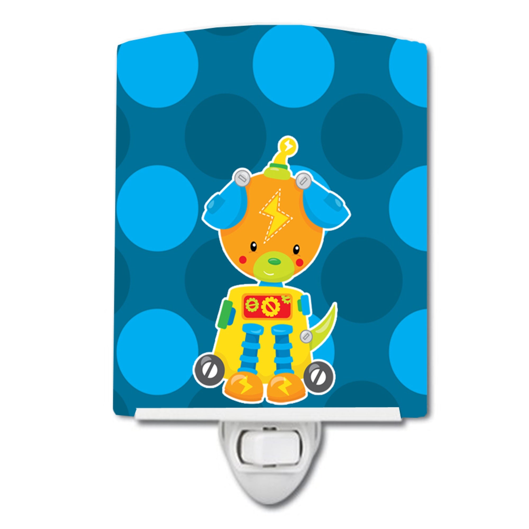 inchCarolines Treasures Robot Ceramic Night Light, Dog, Blue, 6 inch inch x 4 inch inch inch