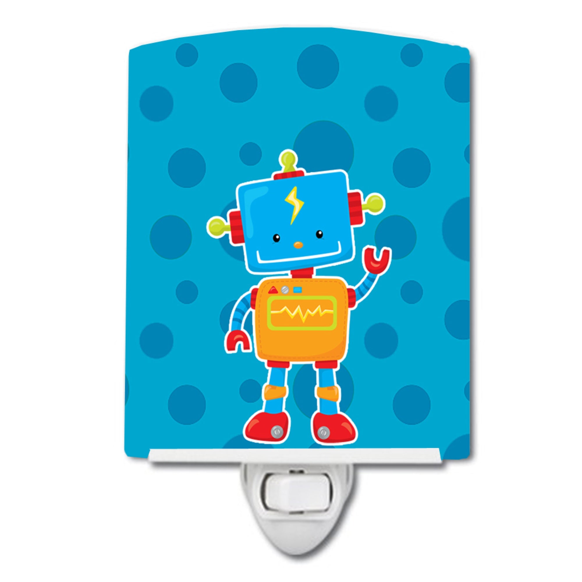  inchCarolines Treasures Robot Ceramic Night Light, Blue, 6 inch inch x 4 inch inch inch