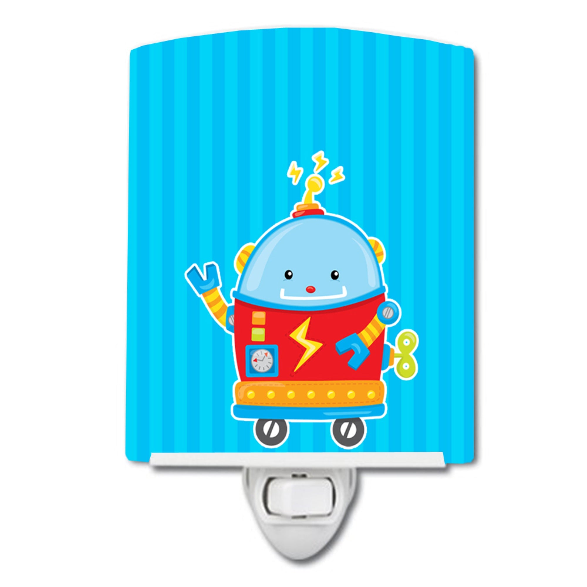  inchCarolines Treasures Robot Ceramic Night Light, #2 Blue, 6 inch inch x 4 inch inch inch