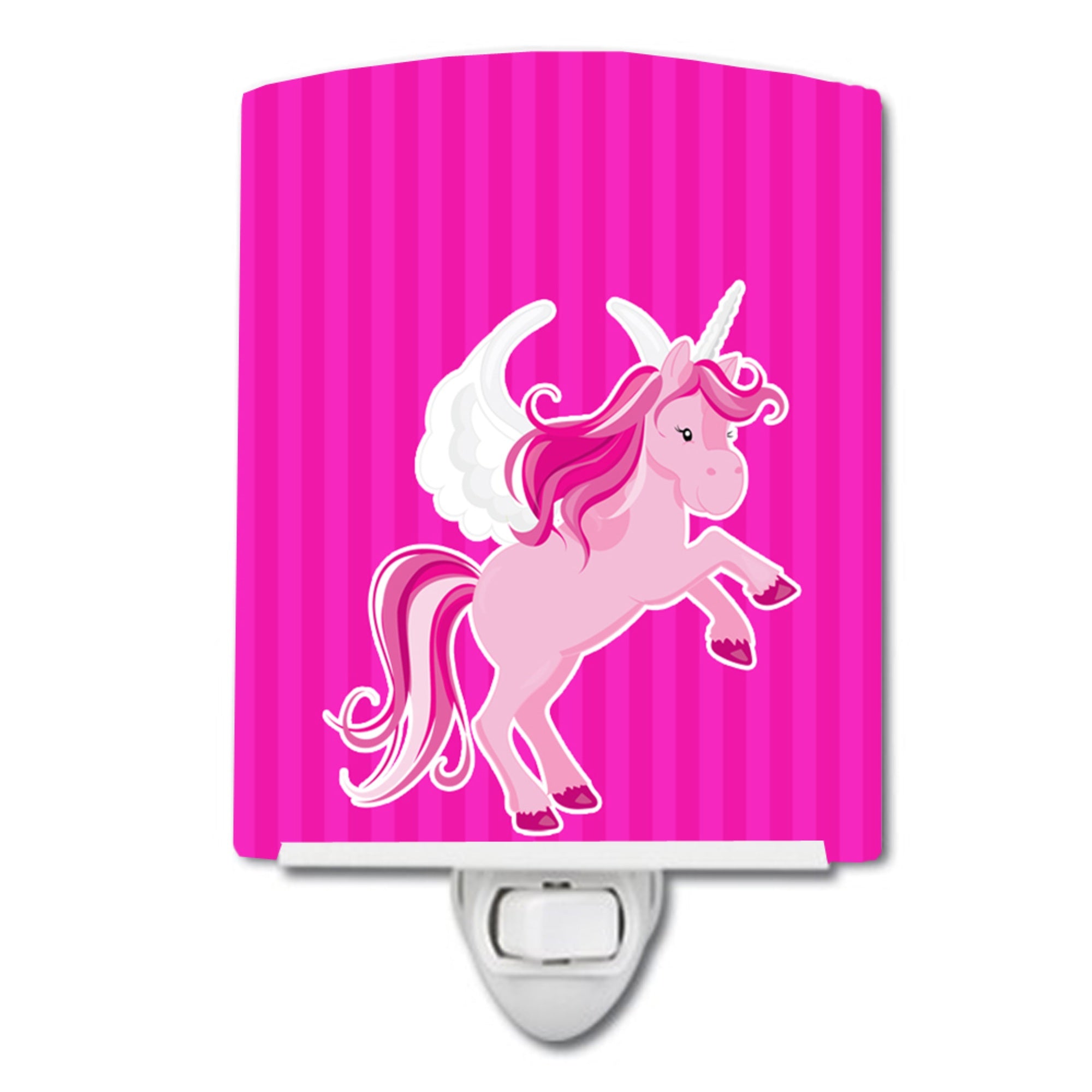  inchCarolines Treasures Unicorn Stripes Ceramic Night Light, #2 Pink, 6 inch inch x 4 inch inch inch