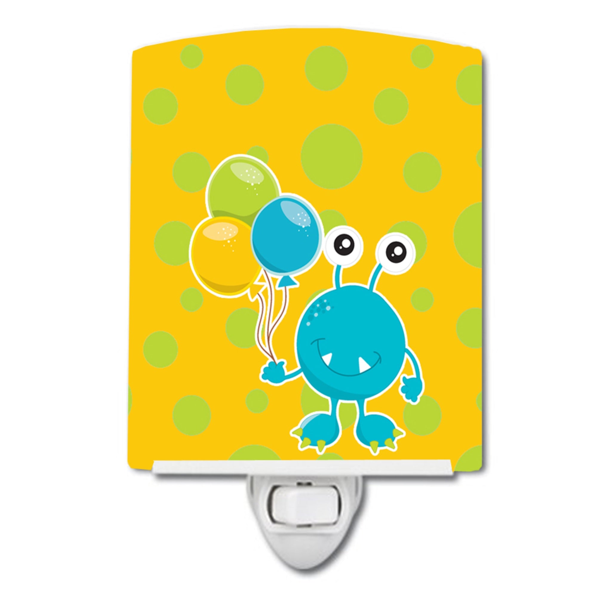  inchCarolines Treasures Birthday Monster Ceramic Night Light, Balloons, Multicolor, 6 inch inch x 4 inch inch inch