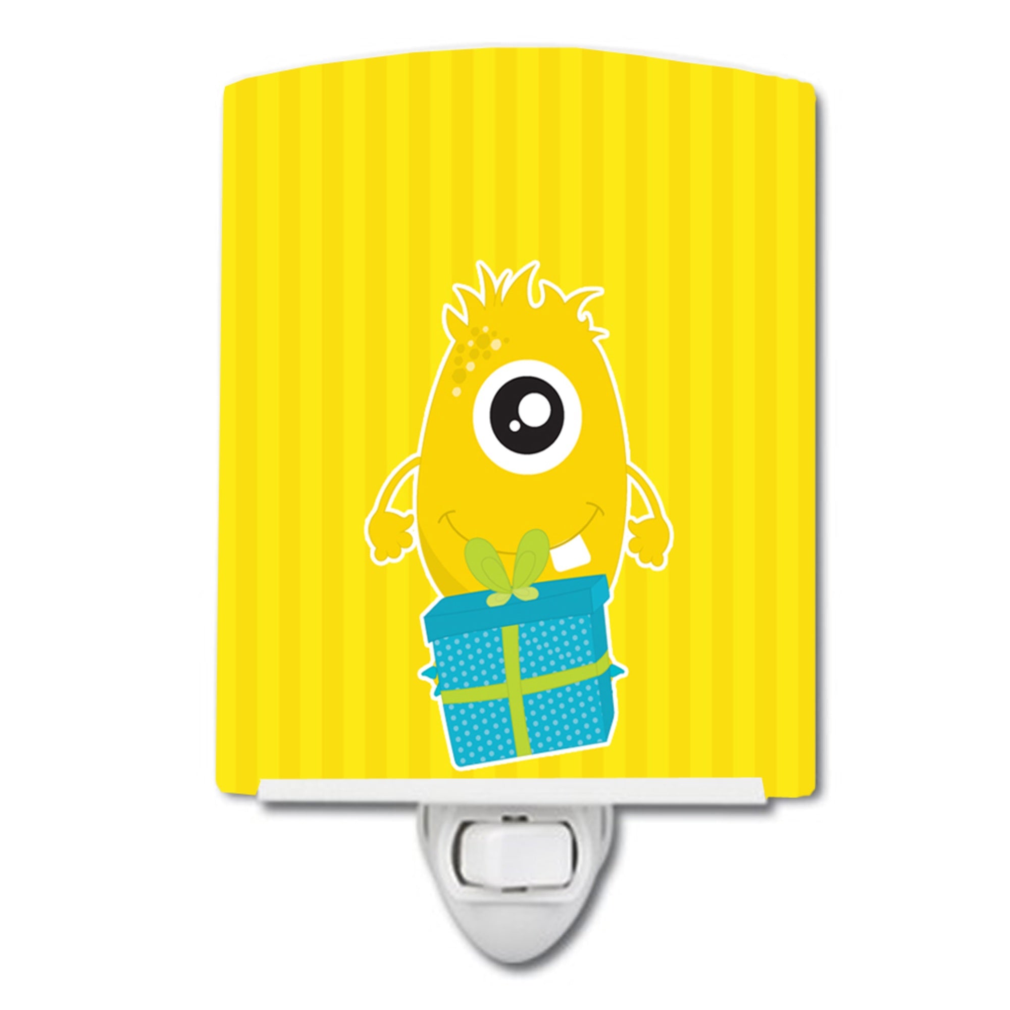  inchCarolines Treasures Birthday Monster Ceramic Night Light, Present, Yellow, 6 inch inch x 4 inch inch inch
