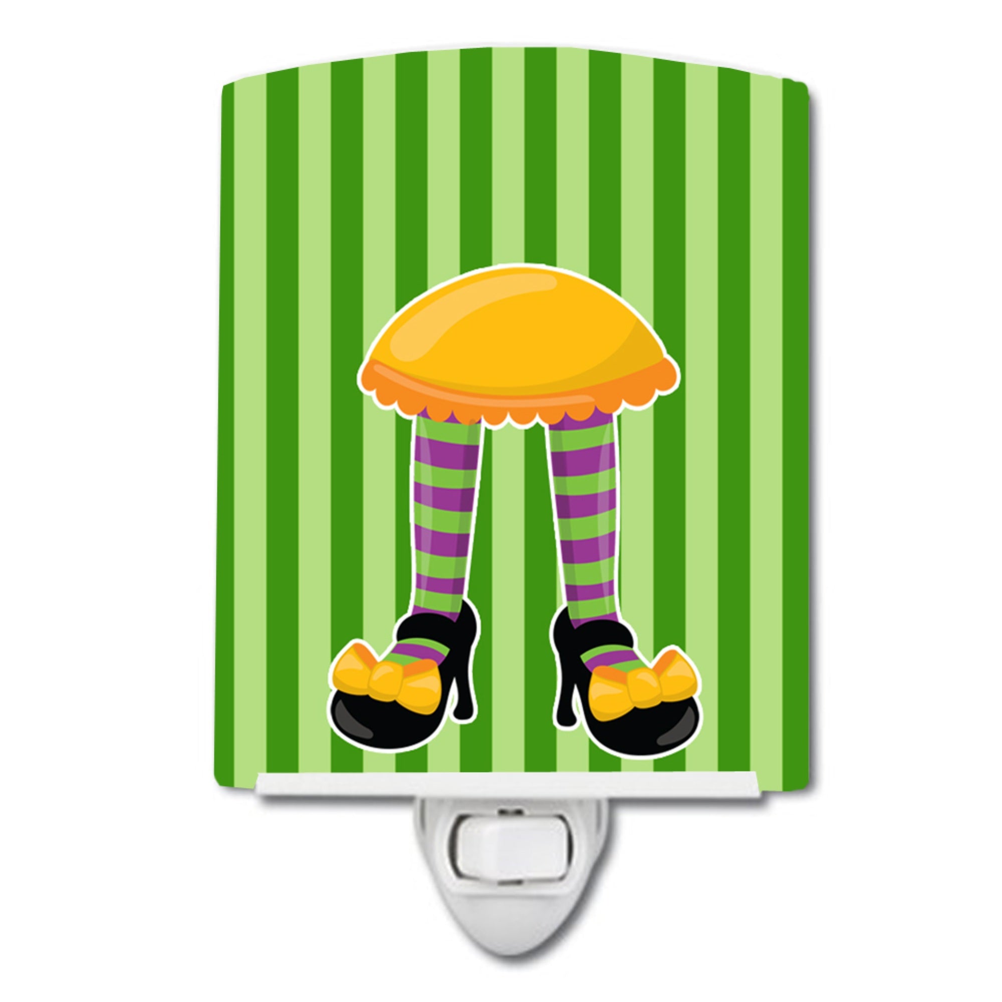  inchCarolines Treasures Halloween Witchs Feet Ceramic Night Light, #1 Green, 6 inch inch x 4 inch inch inch