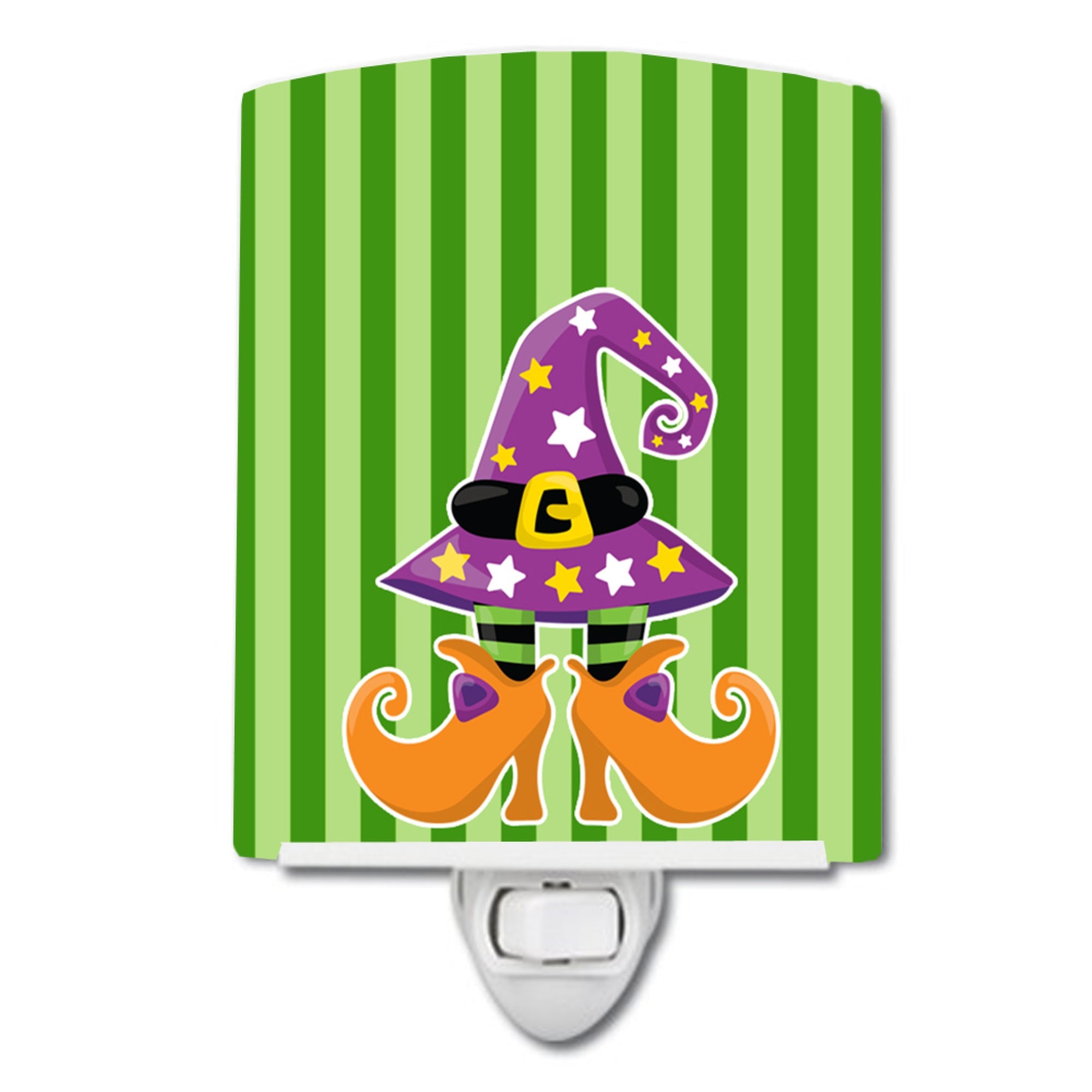  inchCarolines Treasures Halloween Witchs Feet Ceramic Night Light, #2 Green, 6 inch inch x 4 inch inch inch