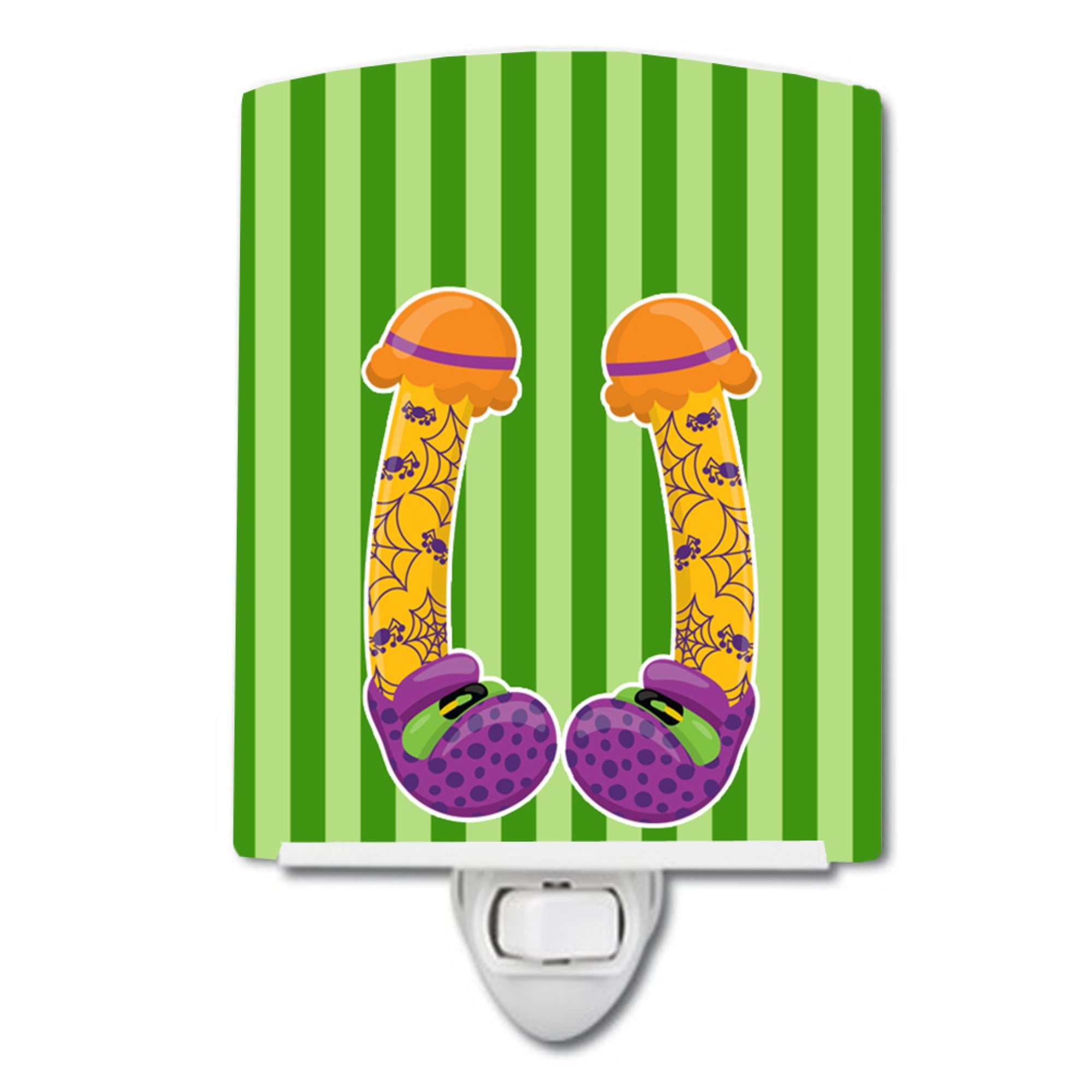  inchCarolines Treasures Halloween Witchs Feet Ceramic Night Light, #3 Green, 6 inch inch x 4 inch inch inch