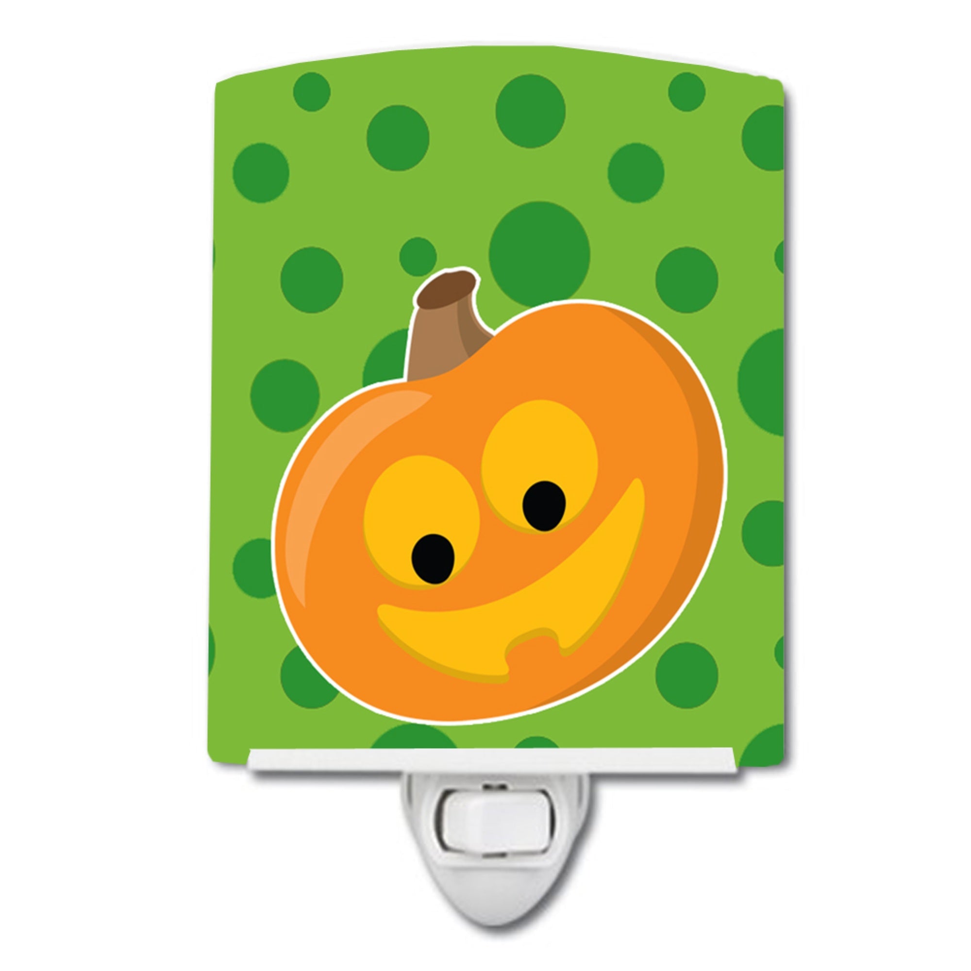  inchCarolines Treasures Halloween Ceramic Night Light, JackOLantern, Green, 6 inch inch x 4 inch inch inch