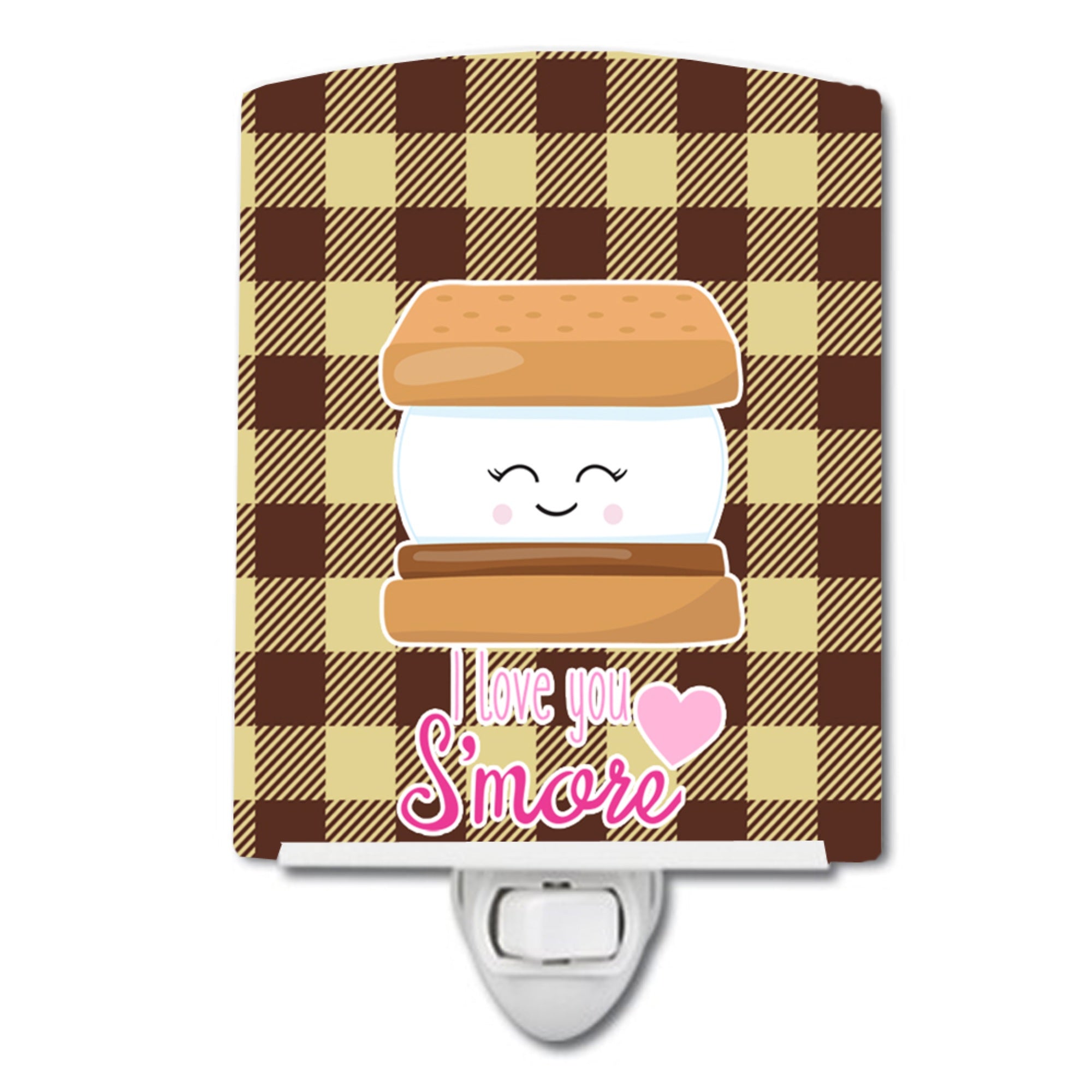  inchCarolines Treasures I Love you Ceramic Night Light, SMores, Multicolor, 6 inch inch x 4 inch inch inch