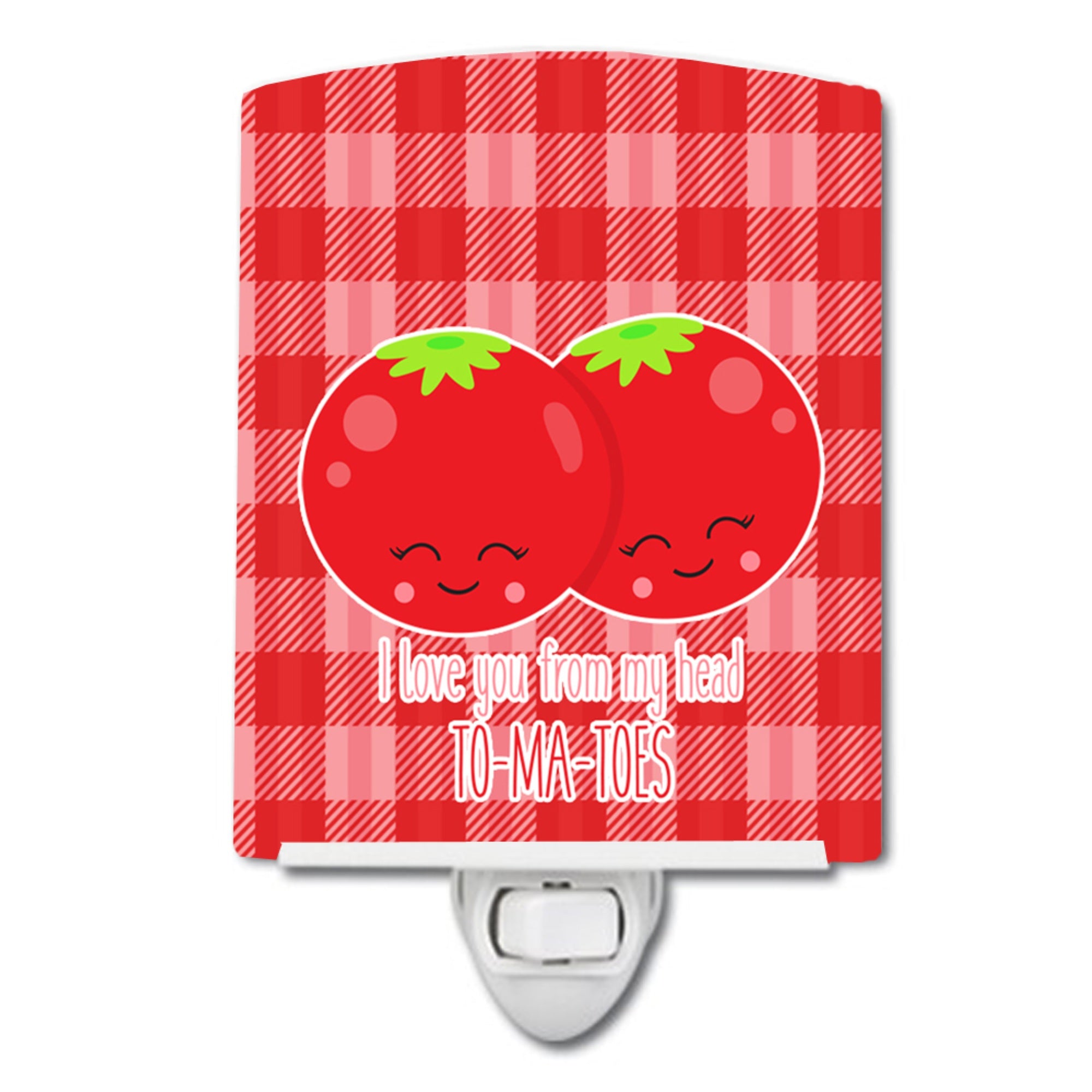  inchCarolines Treasures I Love You Ceramic Night Light, From My Head ToMaToes, Red, 6 inch inch x 4 inch inch inch