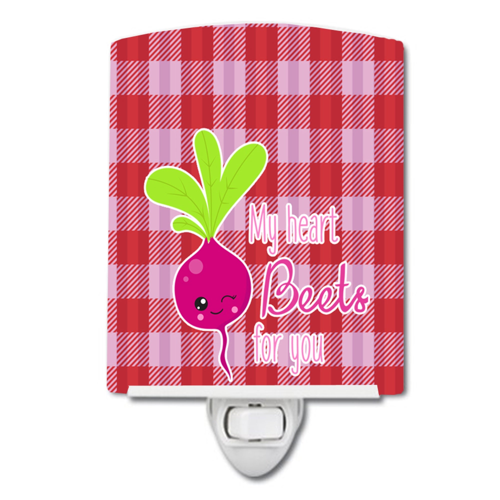  inchCarolines Treasures Ceramic Night Light, My heart Beets for You, Multicolor, 6 inch inch x 4 inch inch inch